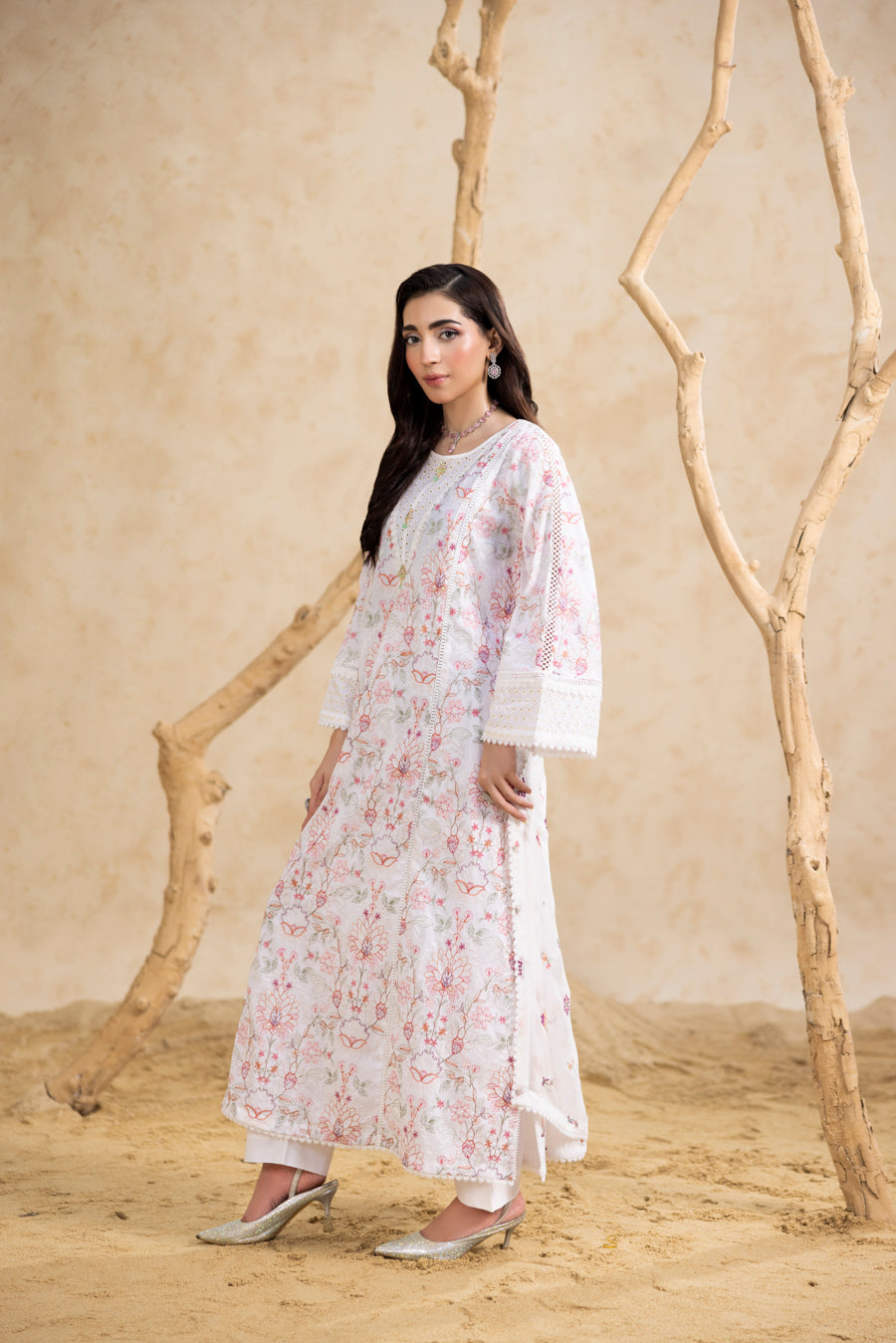 White Embroidered 3-Piece Set