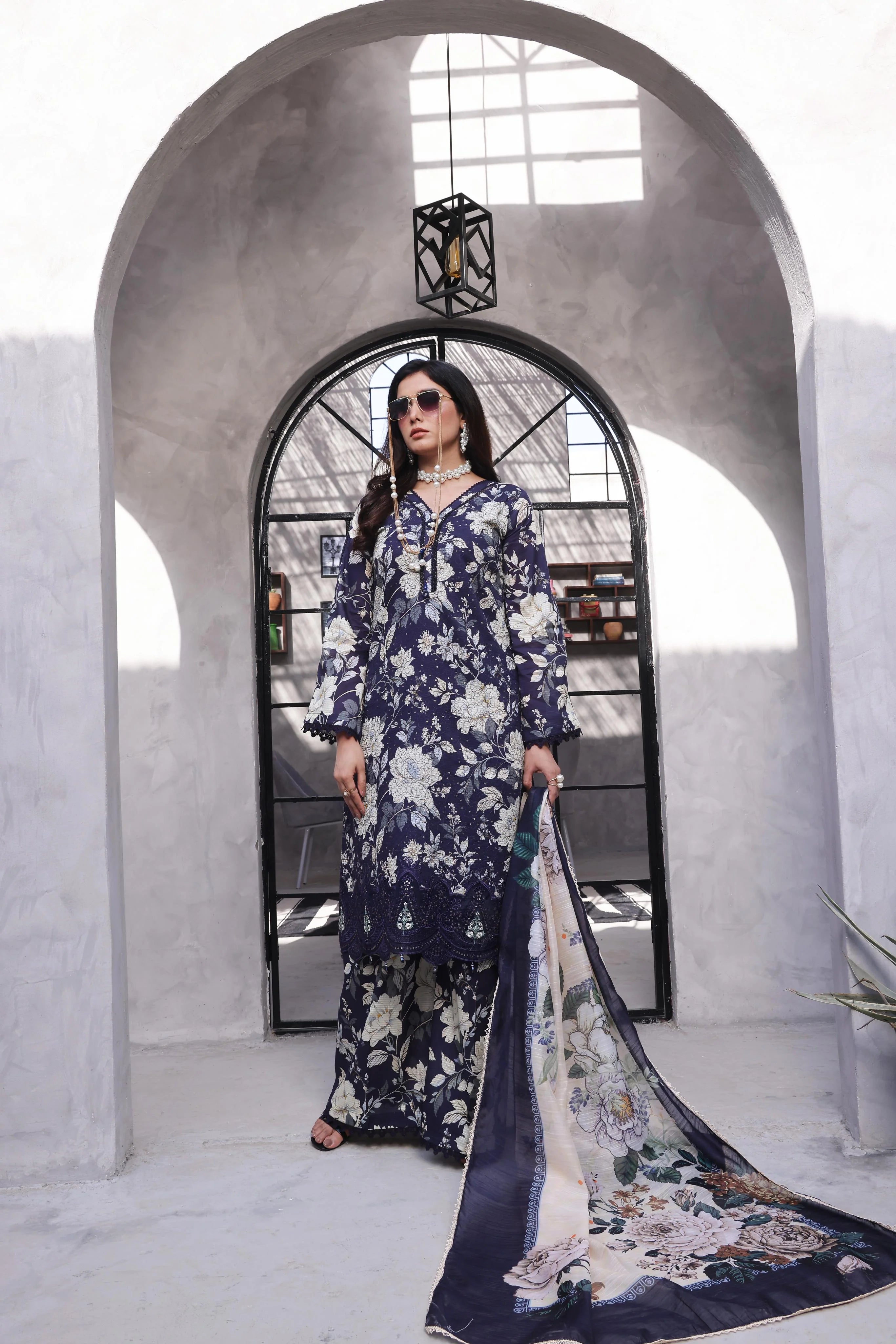 Pearl ChikanKari Lawn Unstitched 3 PCs