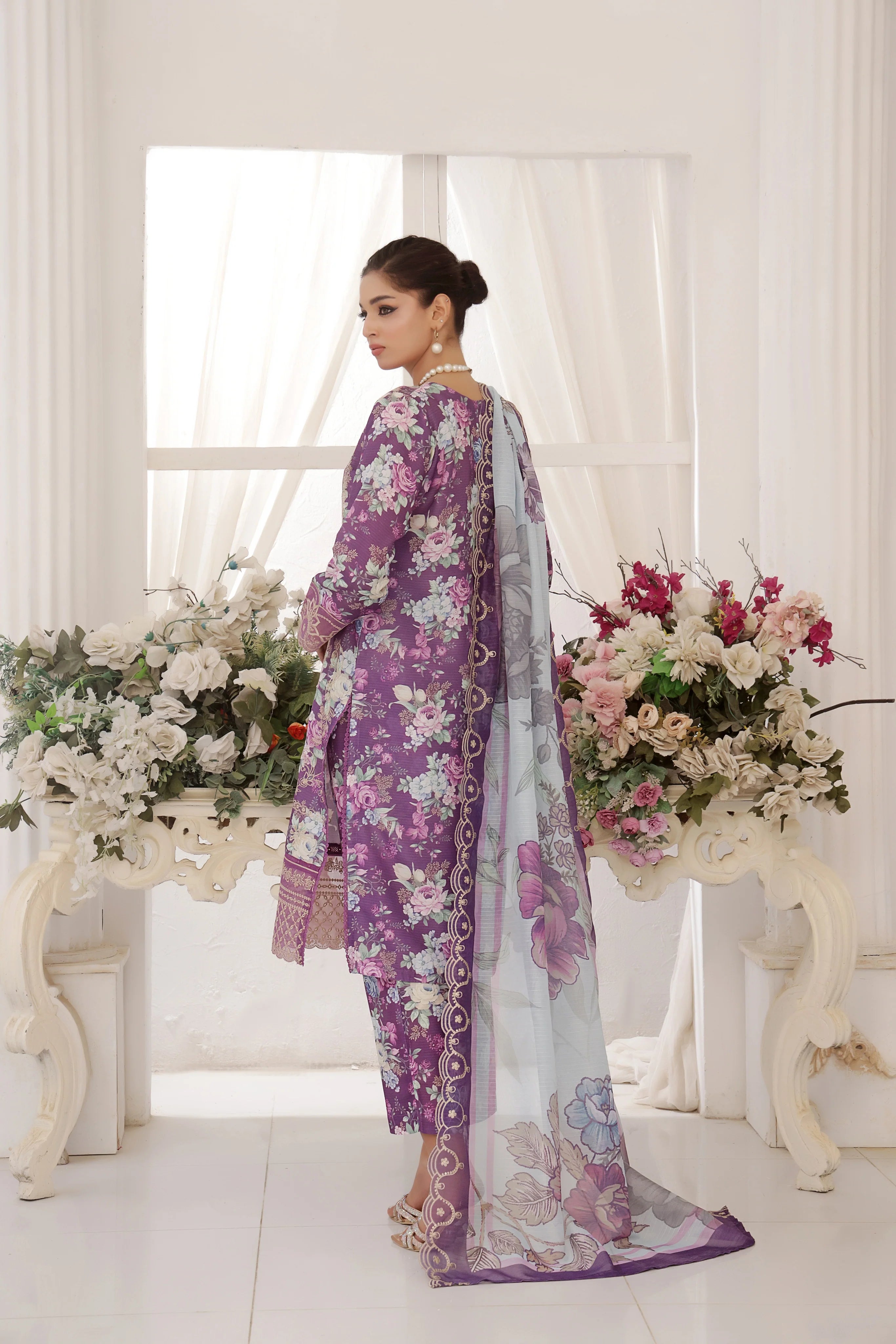 ZARNAZ Purple, Gray Base Pret 3 PCs