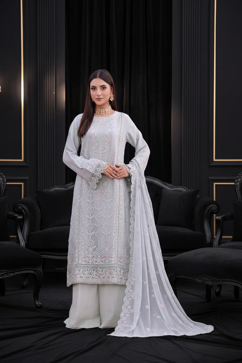 Frost Gray Chiffon Pret 3 PCs