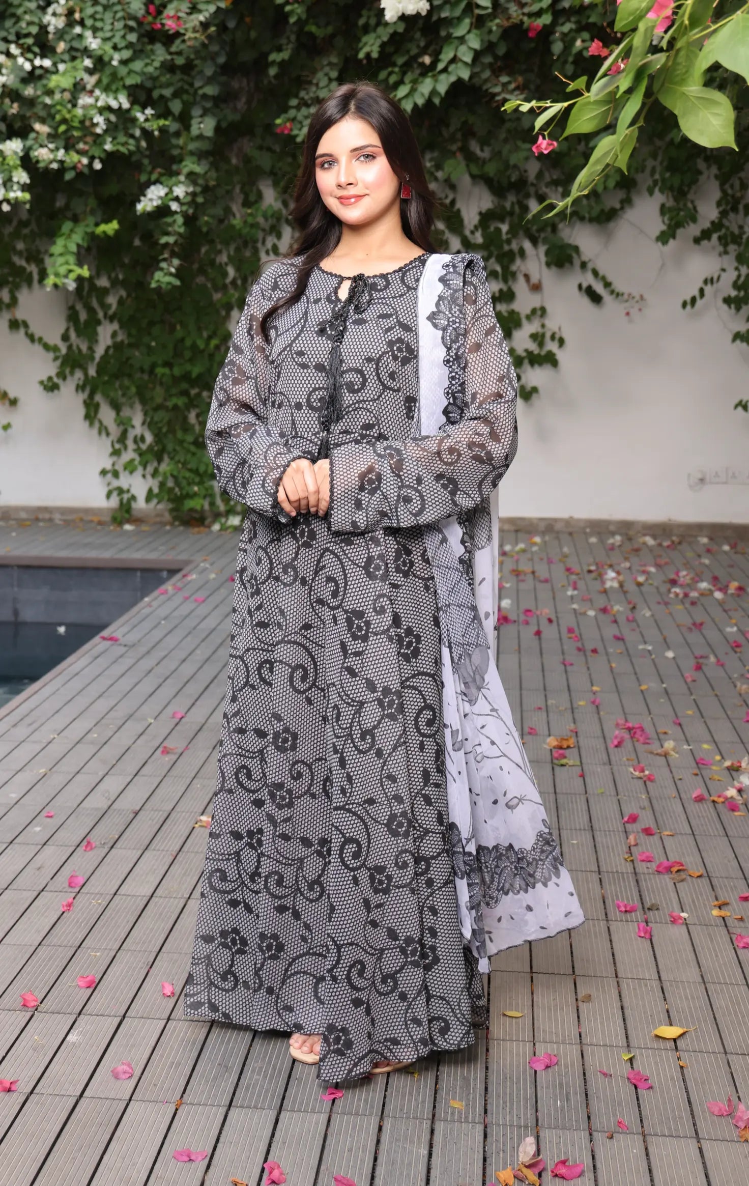 Romantic Maxi Dress (FRT-87) 2 PCs
