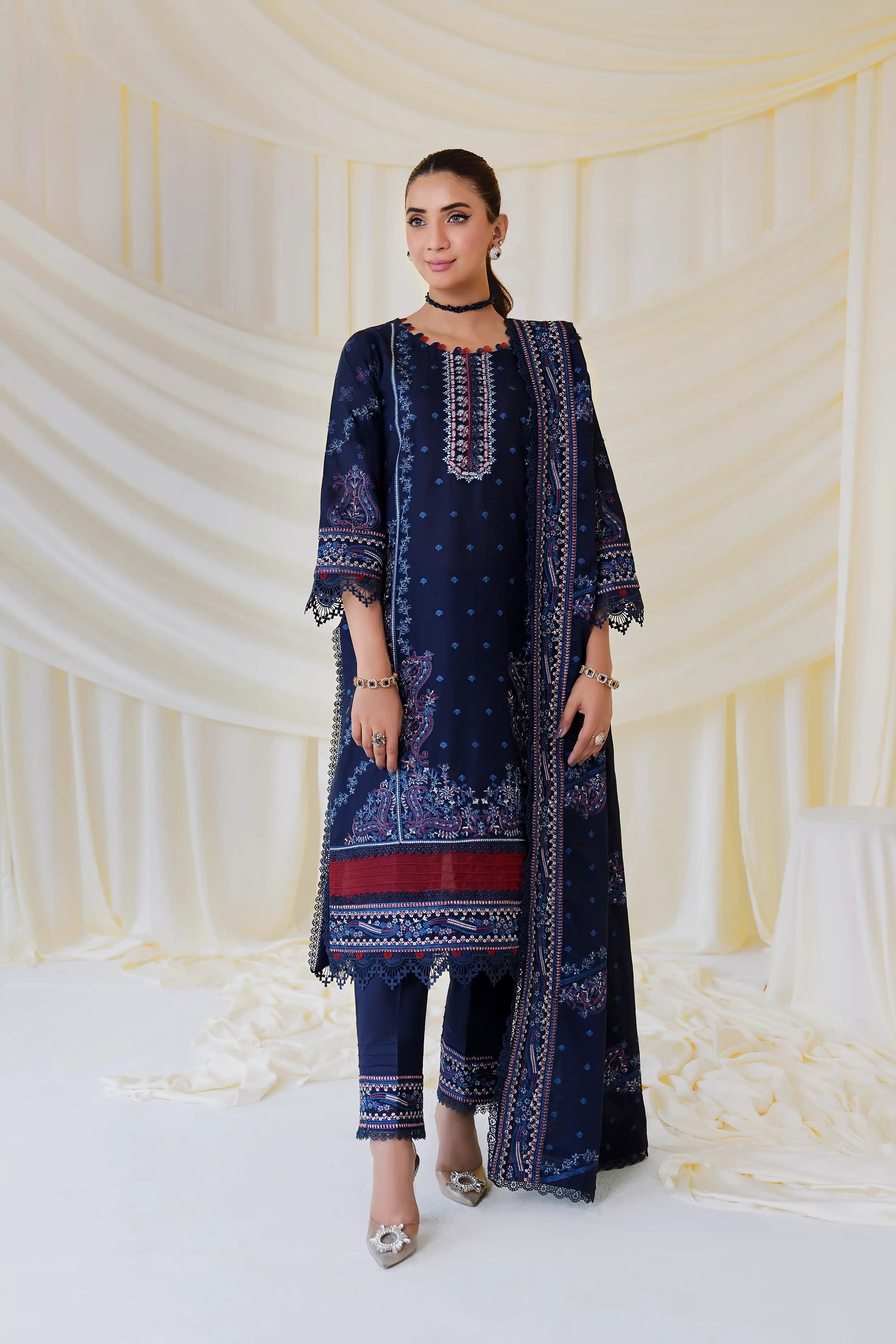 Ethnic Embroidered Lawn Pret 3Pcs