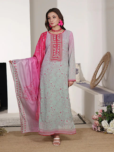 Peony Mint Chiffon Pret 2 PCs