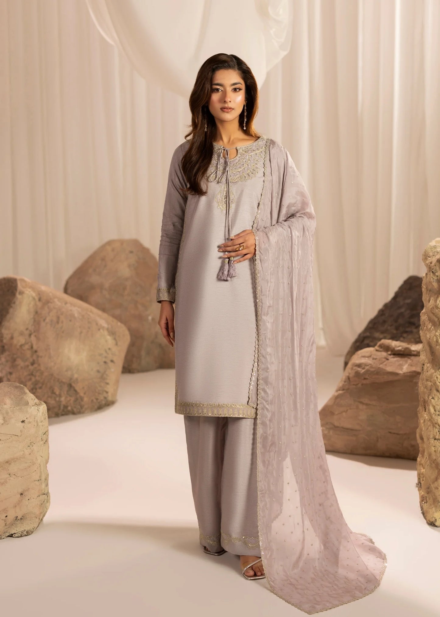 Dusty Blush Pure Korean Silk 3-Piece Pret