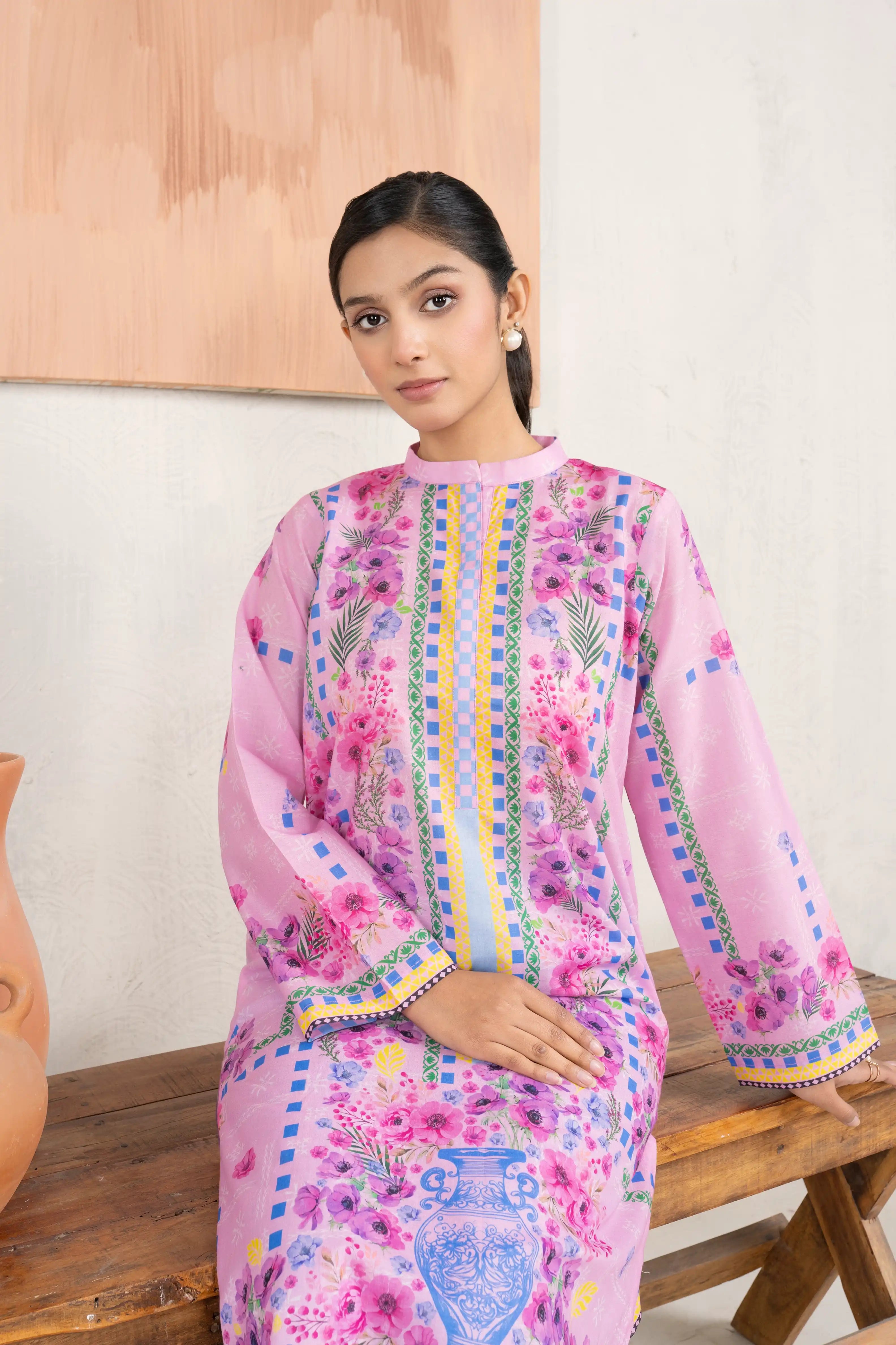 Floral Printed Cambric Pret 2Pcs