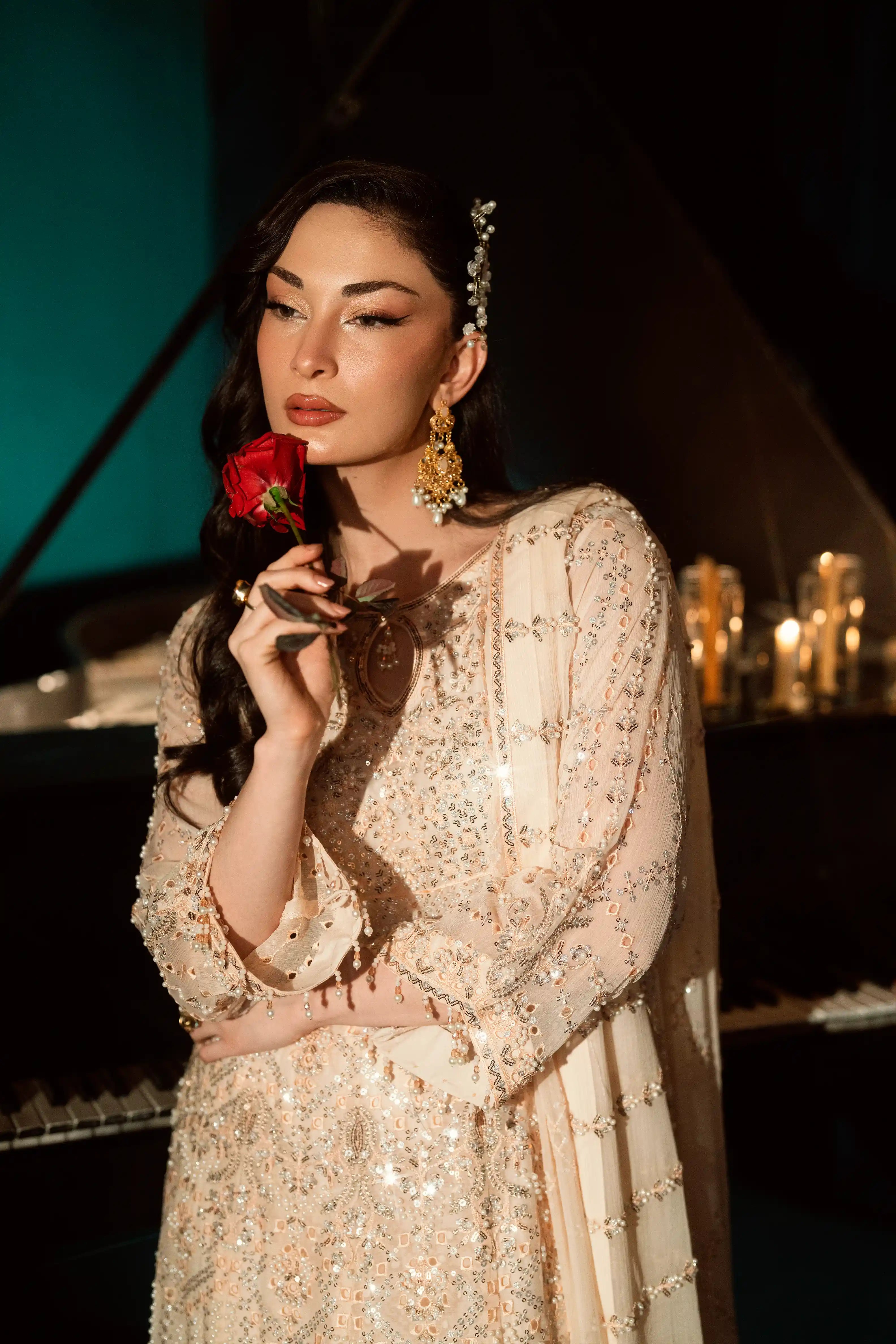 Roha SU-124 Embroidered Chiffon Unstitched 4Pcs