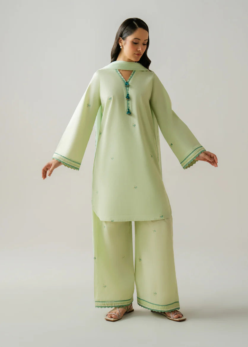 Matcha - Embroidered Solids 2-Piece Set