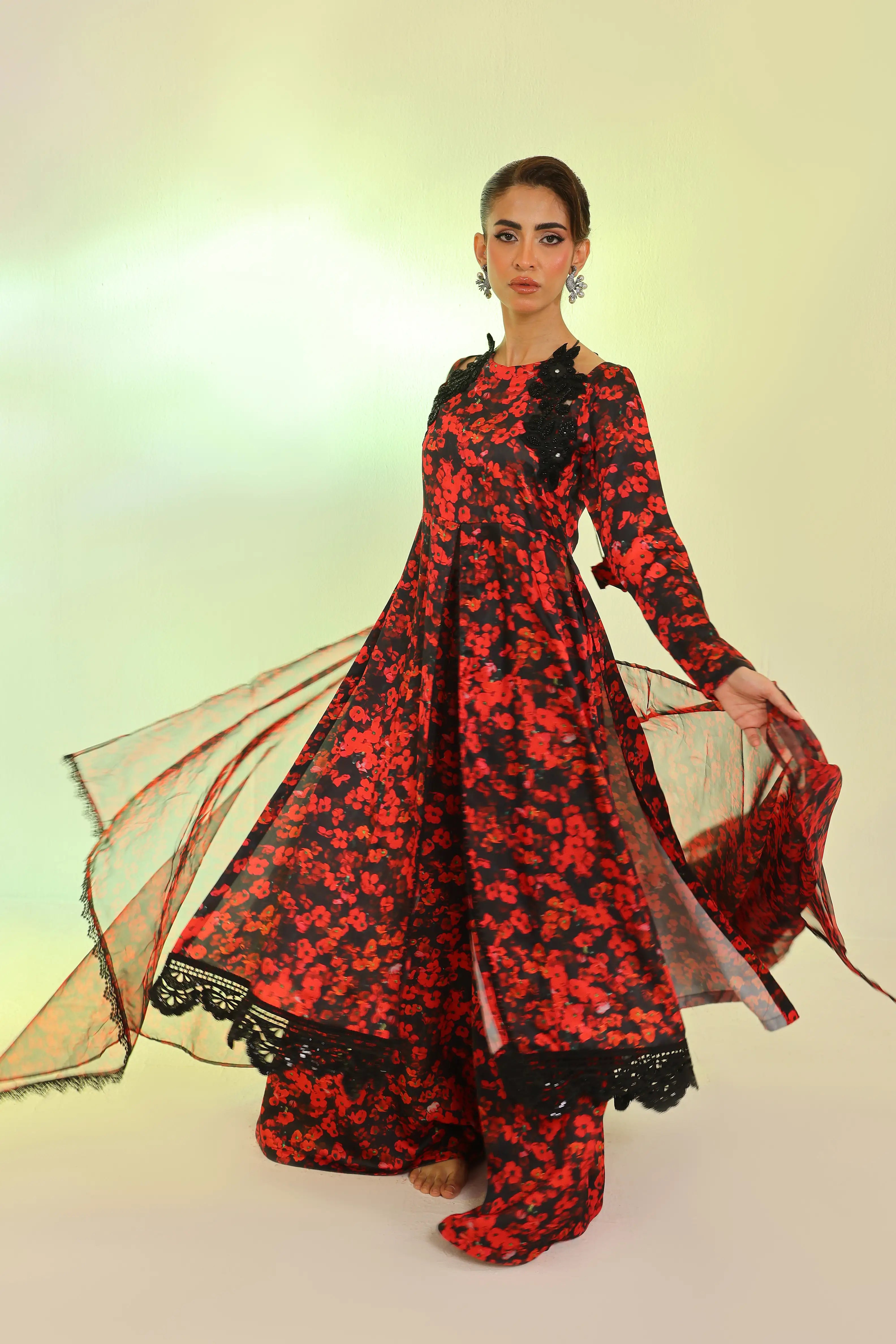 Scarlet Embroidered Silk Pret 3Pcs