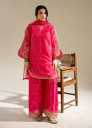 model wearing pink dress set elegant fashion buraqstore