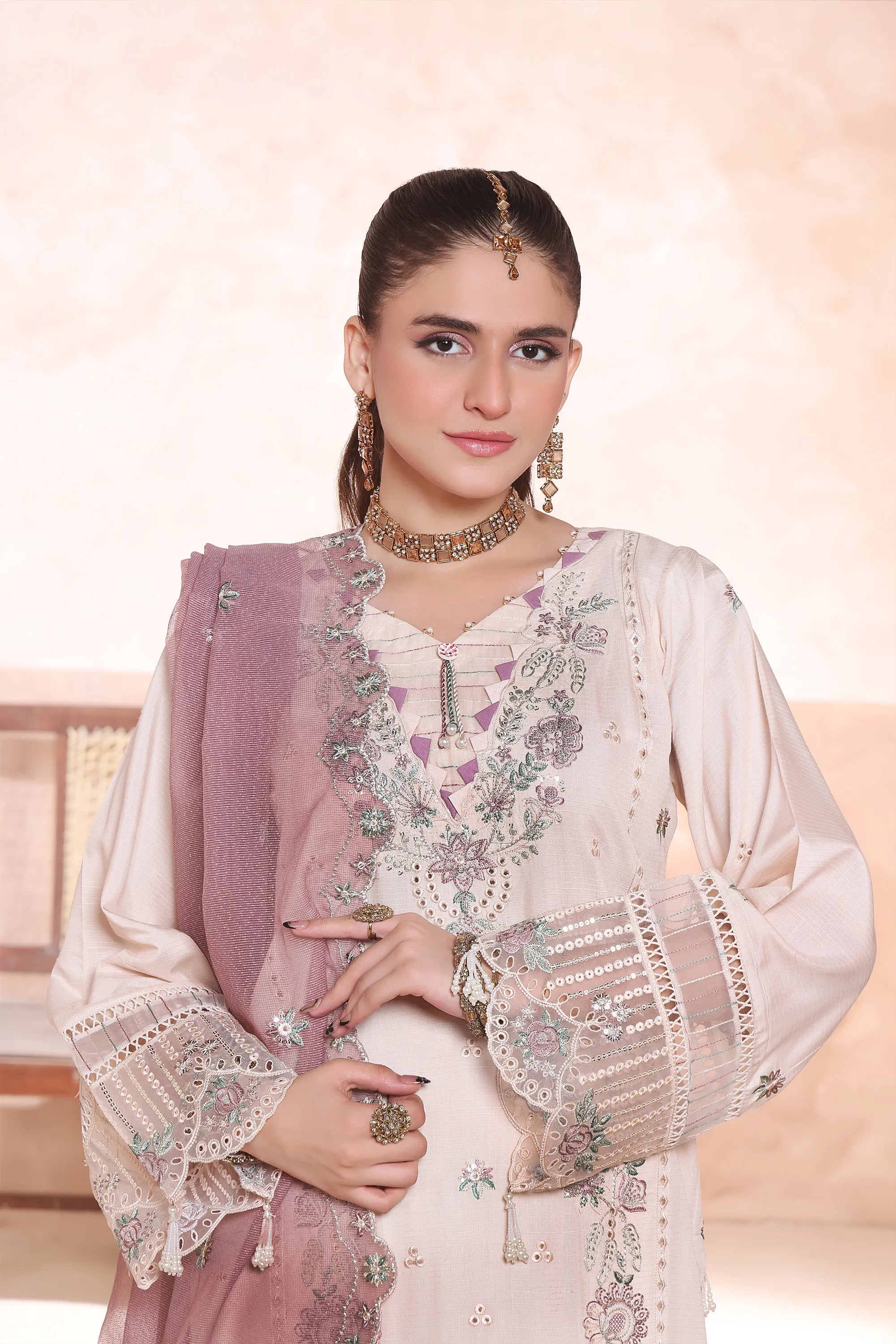 Gulal (Light Pink) Chikankari Embroidered 3Pcs
