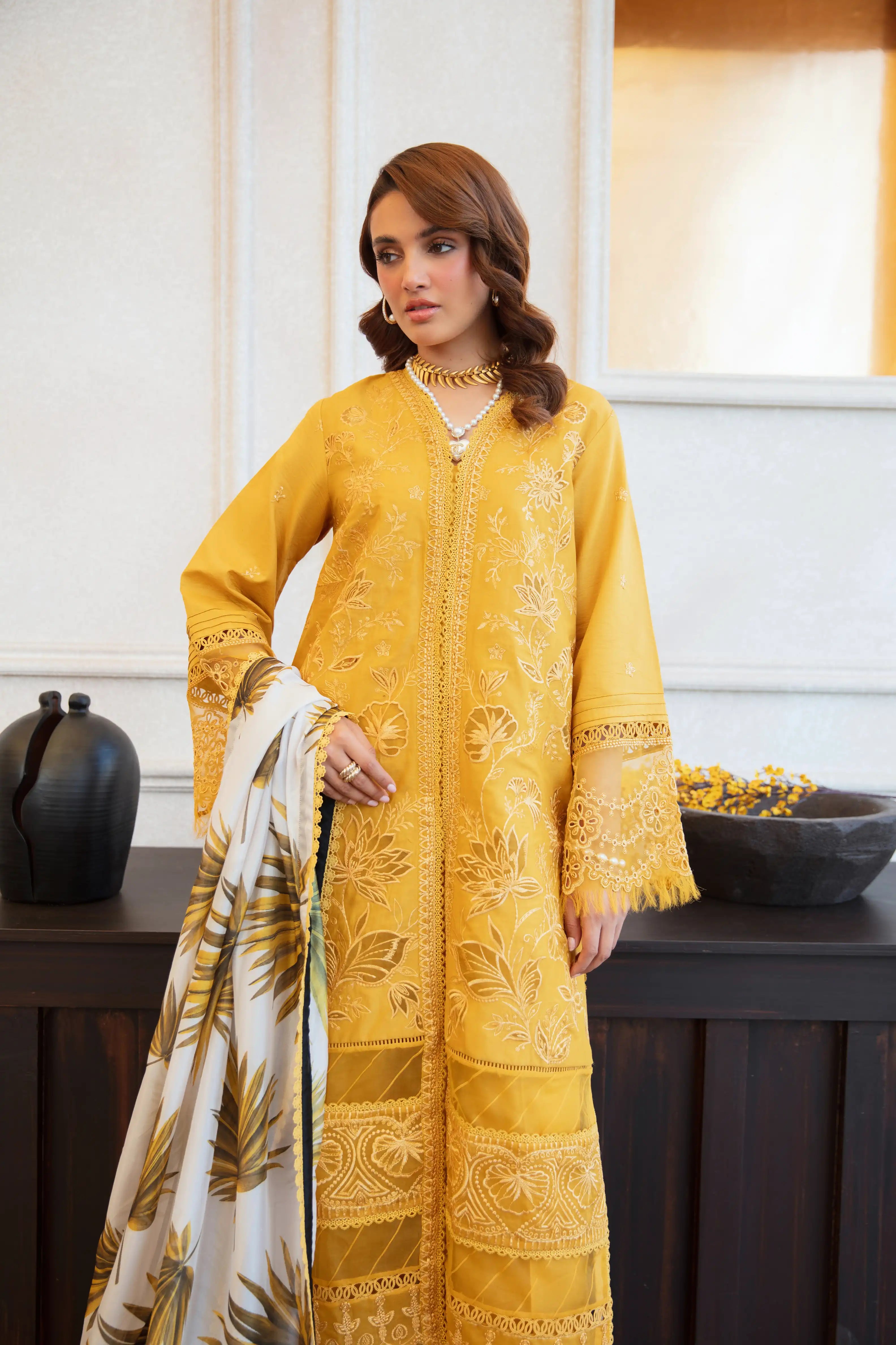 SH03 Amber Embroidered Lawn 3Pcs