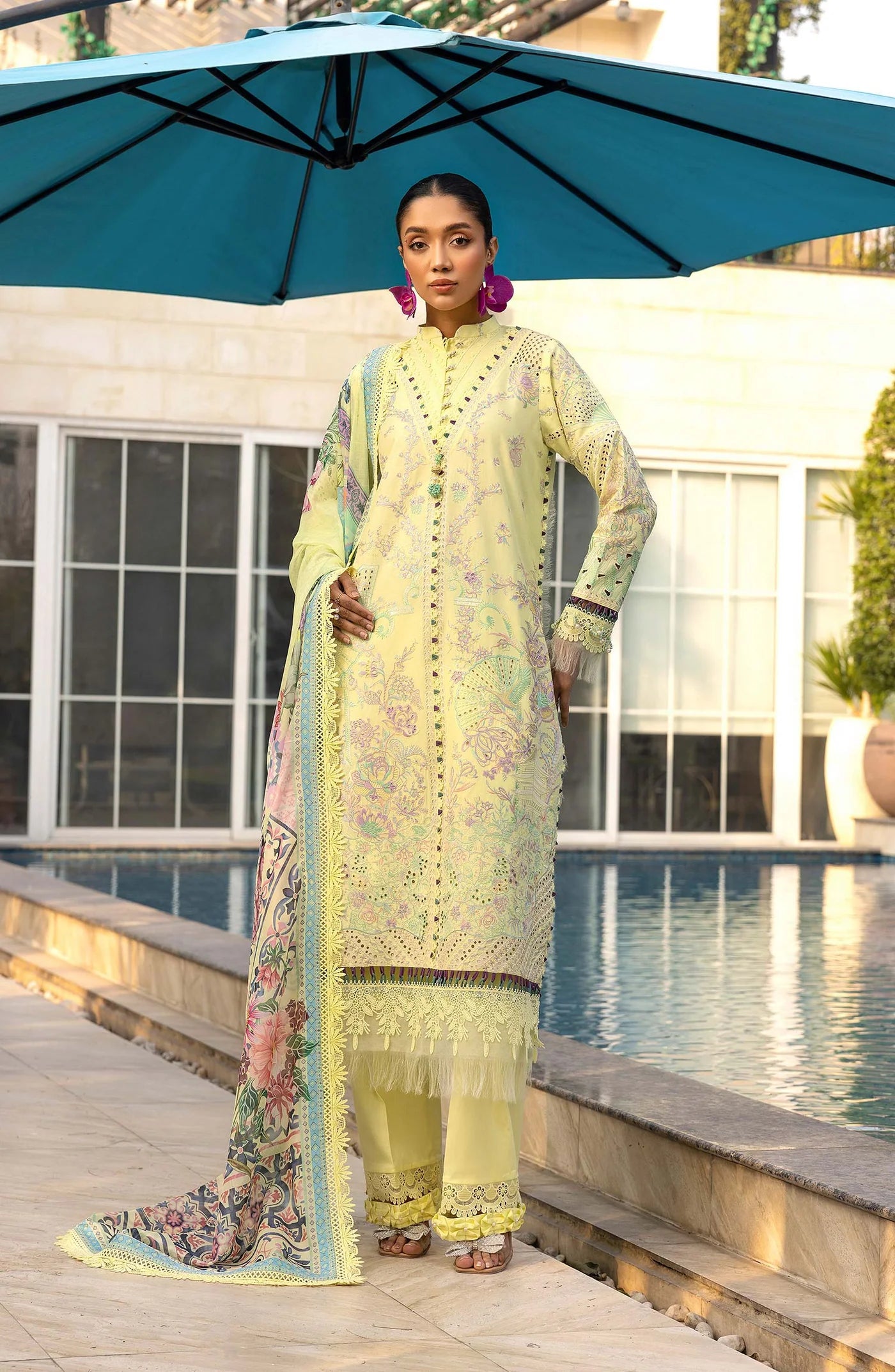 Moonlit Pearl Lawn Unstitched 3 PCs
