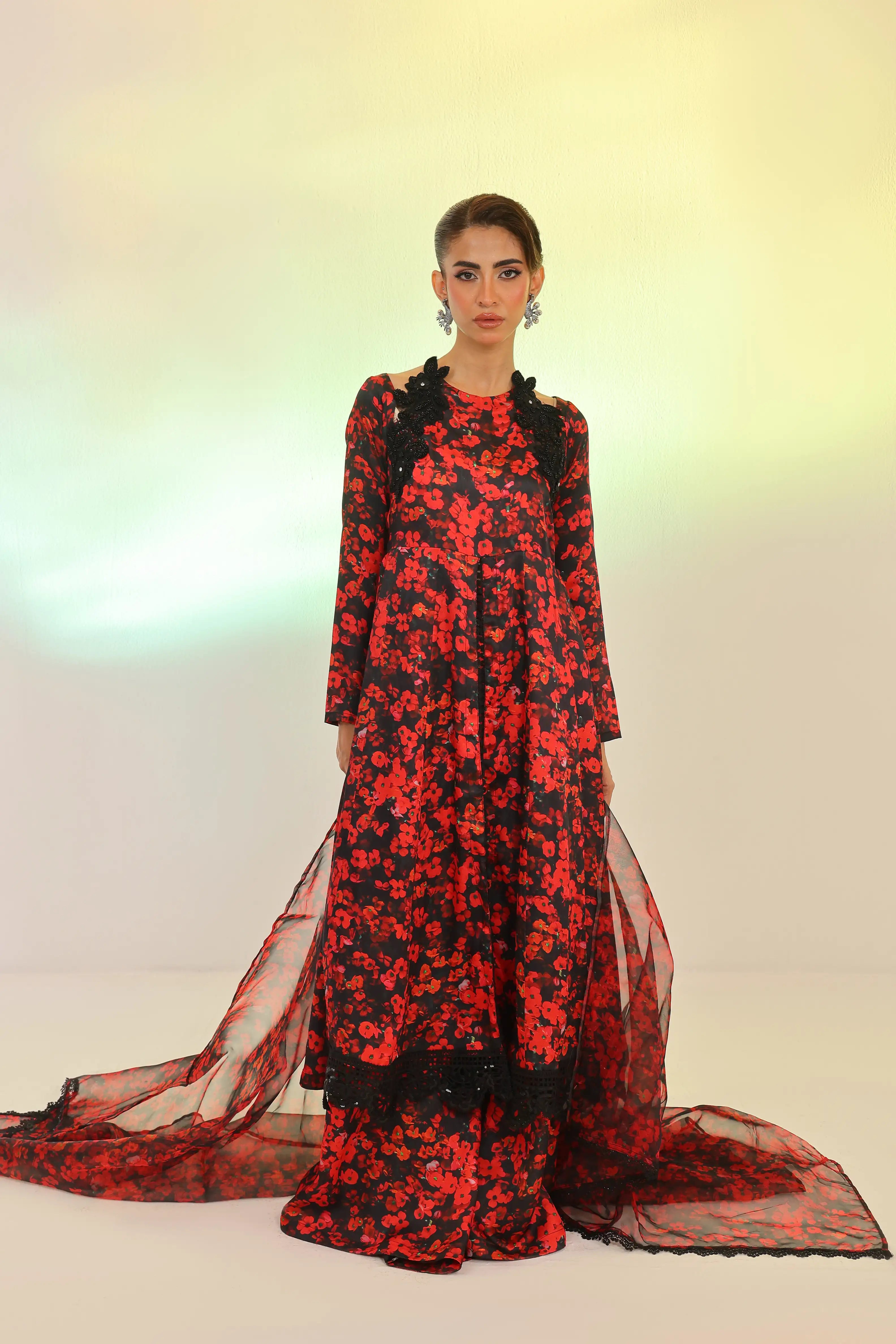 Scarlet Embroidered Silk Pret 3Pcs