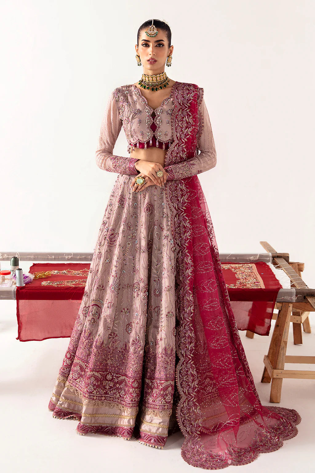 NUREH Embroidered Chiffon 3Pcs