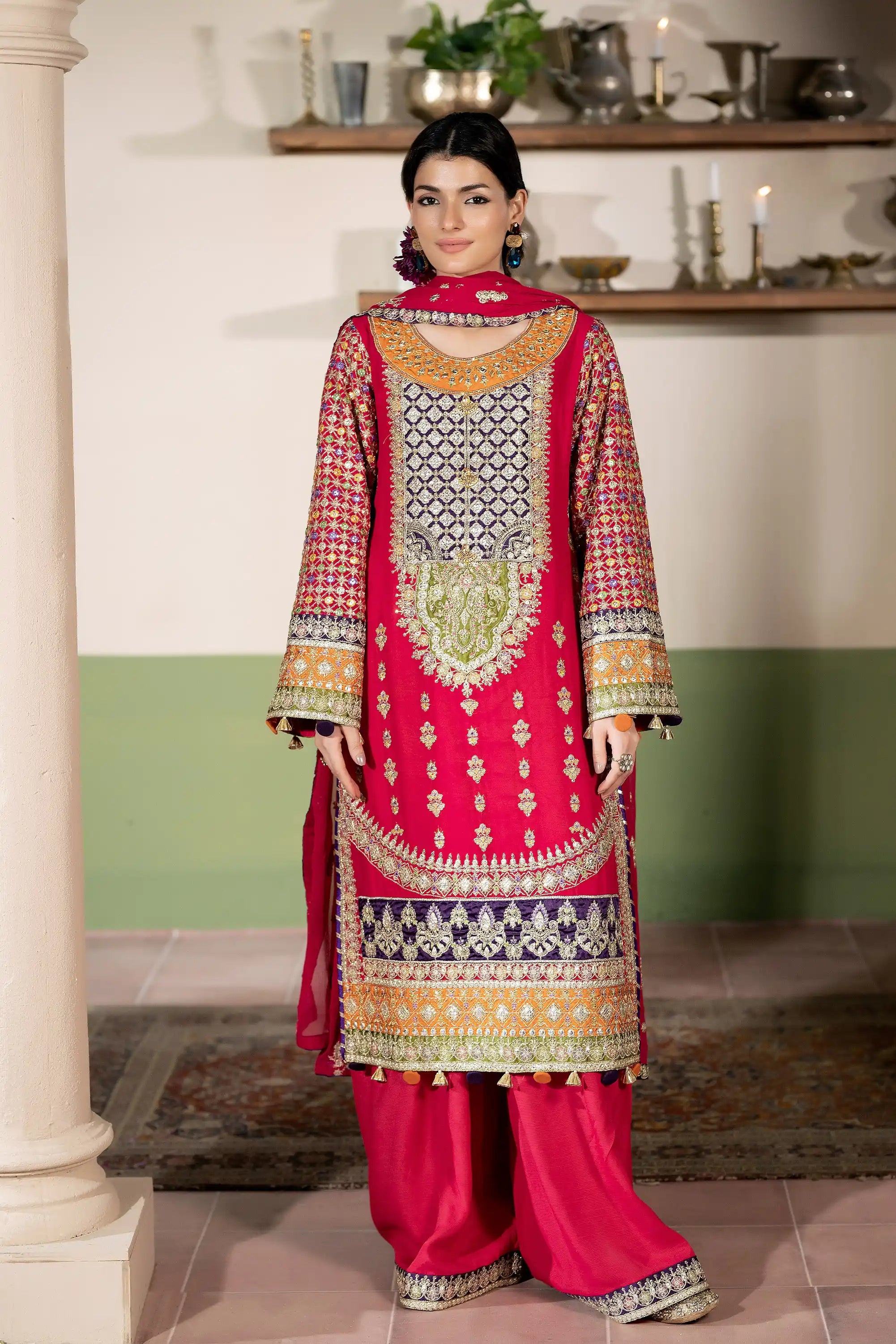 Heer Embroidered Chiffon Pret 3Pcs