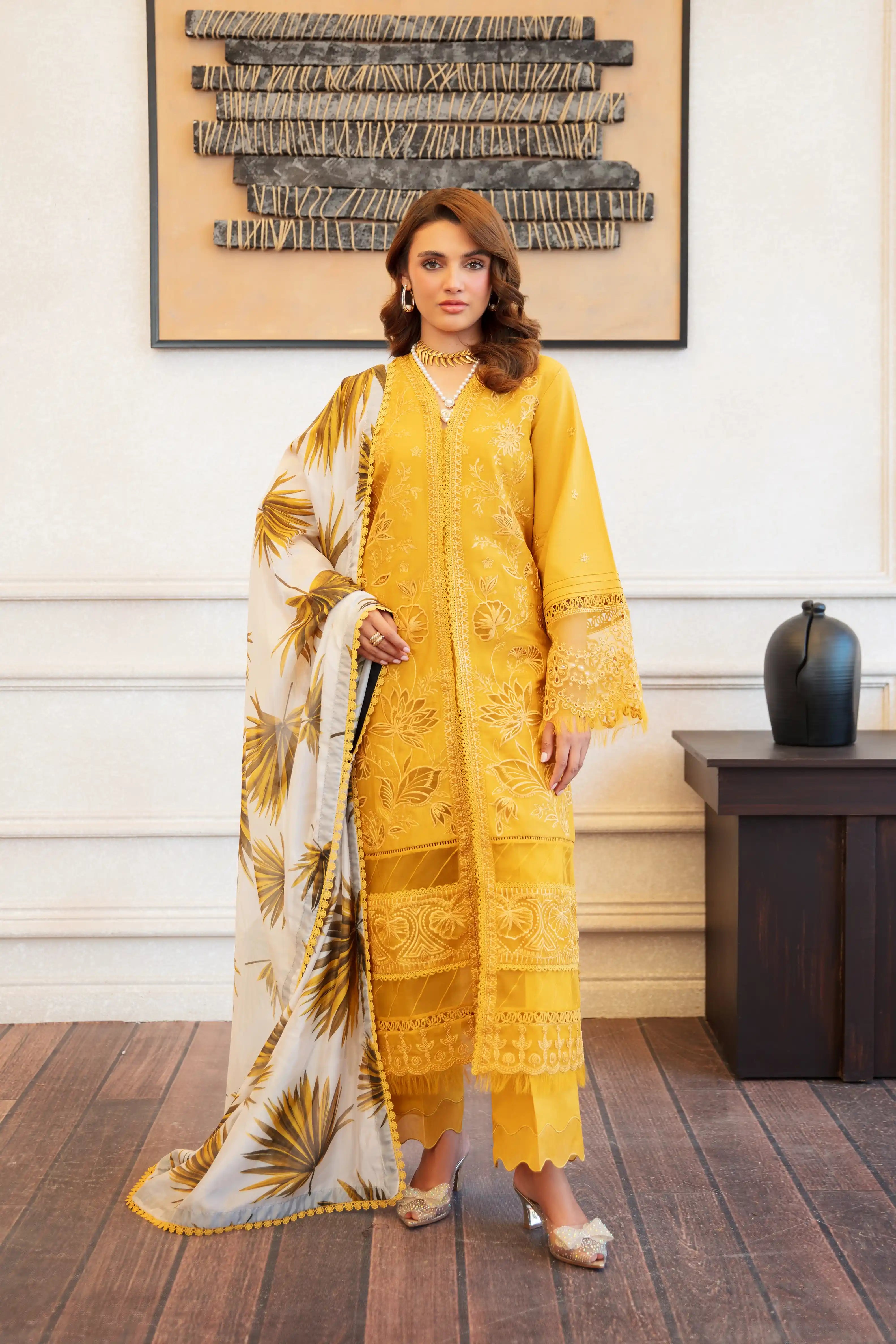 SH03 Amber Embroidered Lawn 3Pcs