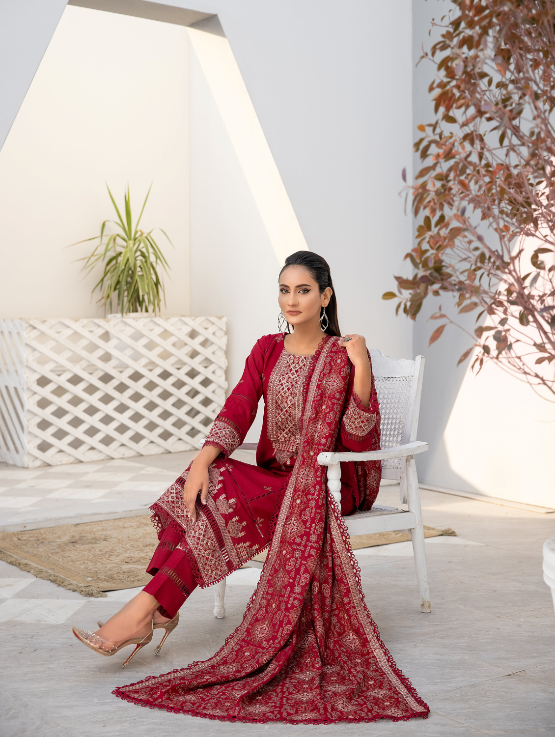 Embroidered Dhanak Unstitched 3Pcs