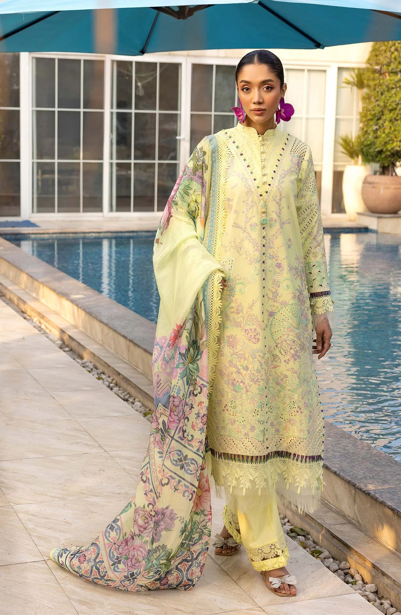 Moonlit Pearl Lawn Unstitched 3 PCs