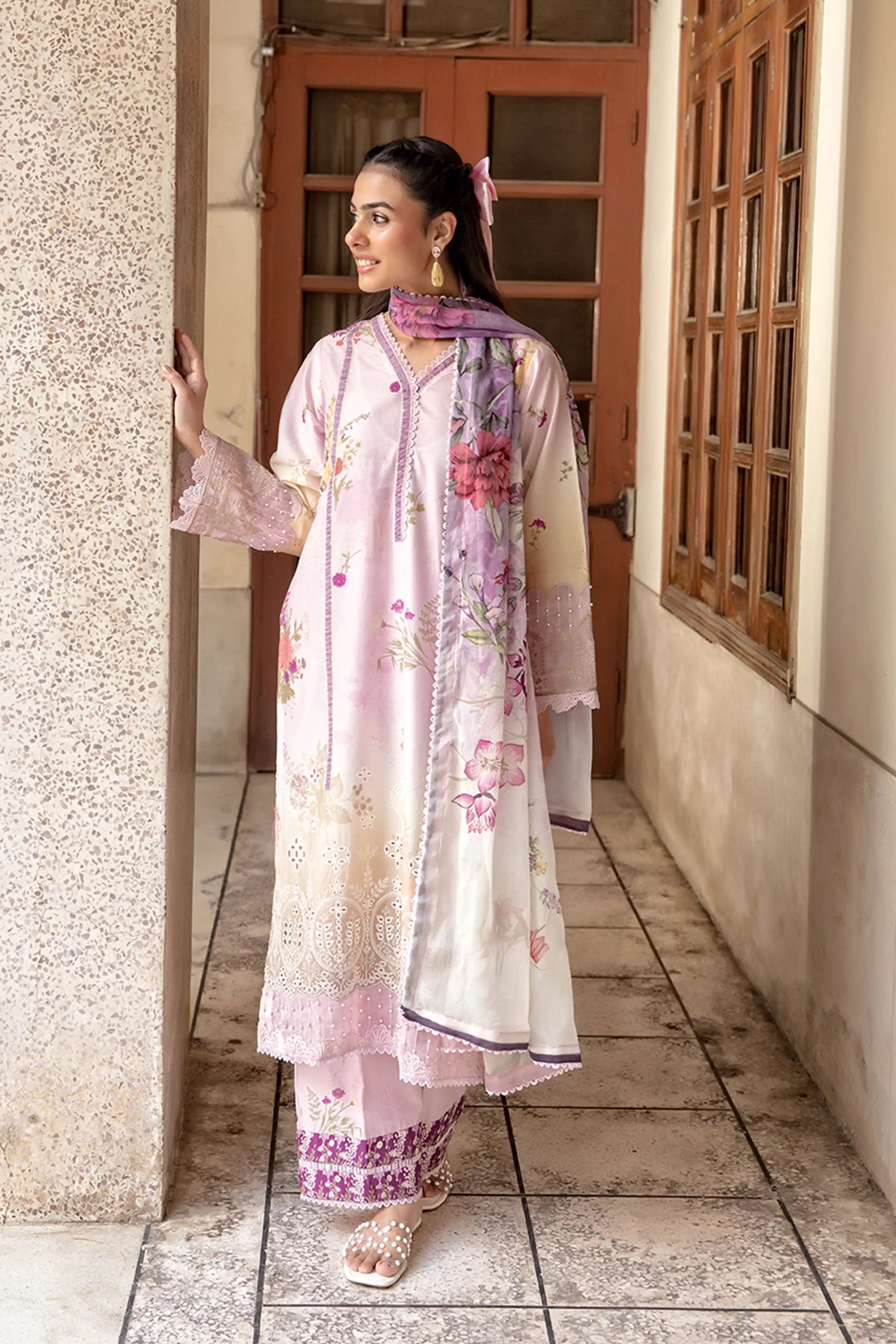 Tabassum Embroidered Chikankari Lawn 3Pcs