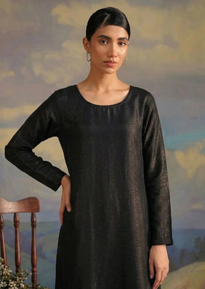 Buraqstore black long kurti 2pc modern women traditional wear