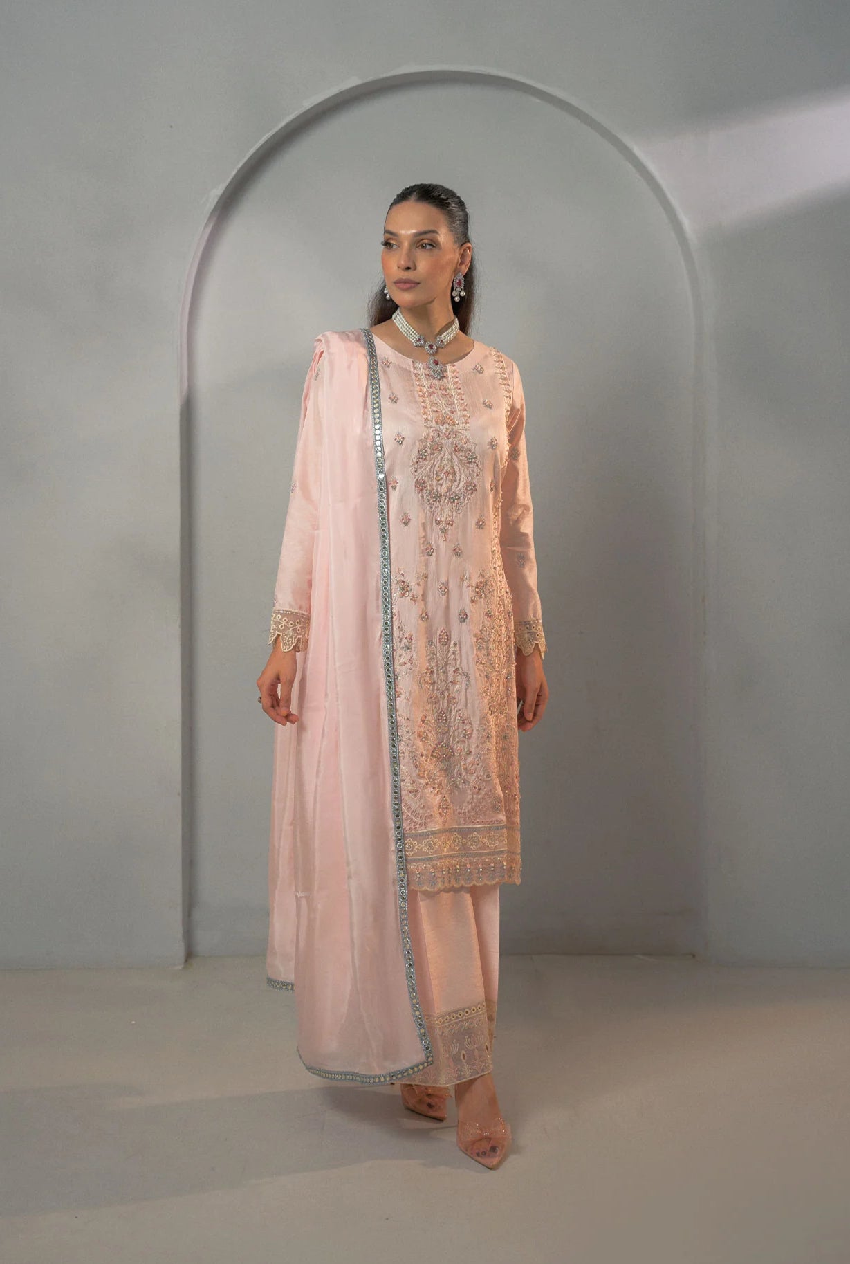 Mira Embroidered SIlk Pret 3Pcs