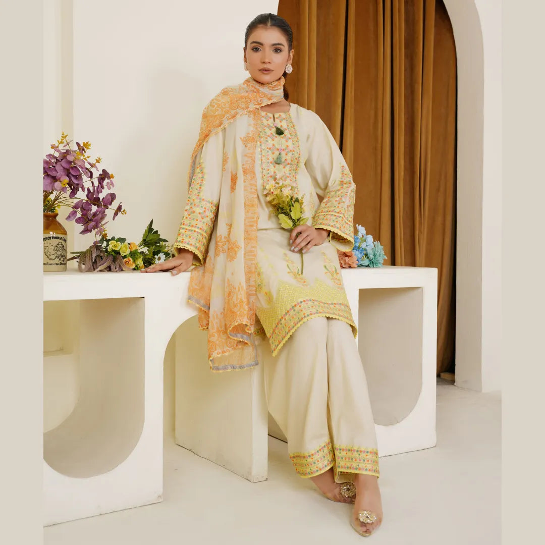 Citrus Embroidered Lawn Pret 3 PCs