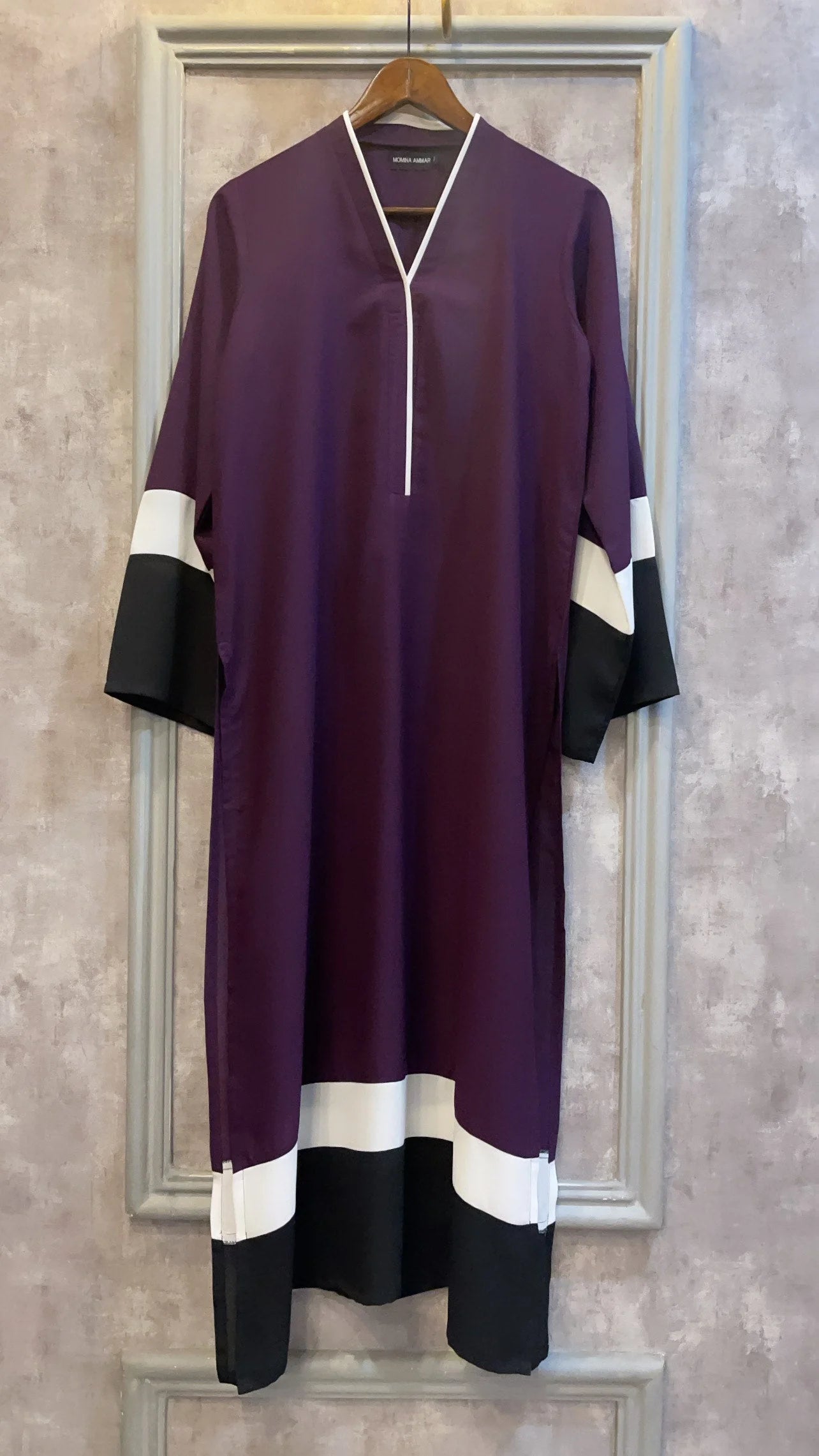 Purple white Georgette Shirt Pret 1 PCs