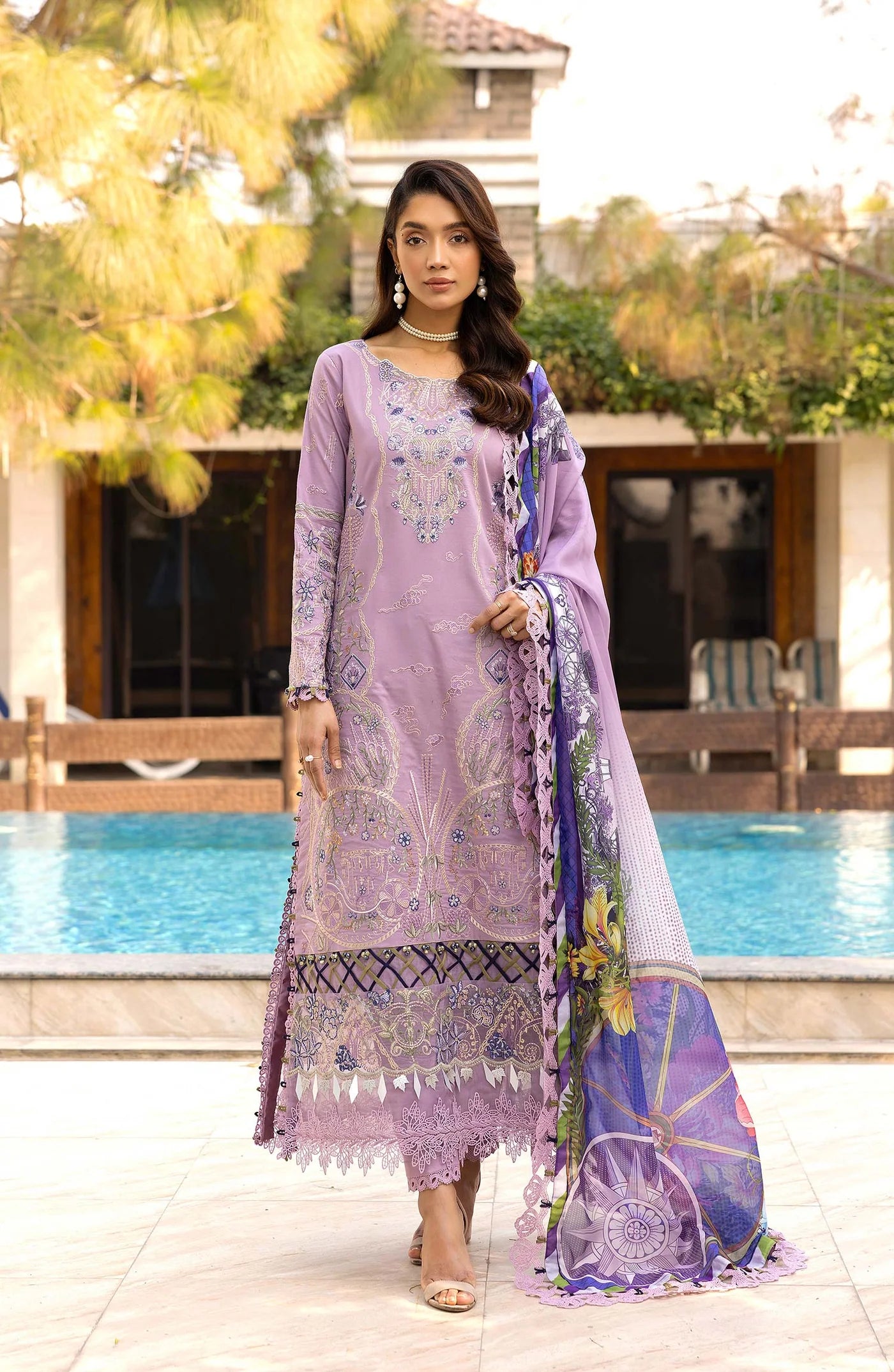 Lavender Mirage Lawn Unstitched 3 PCs