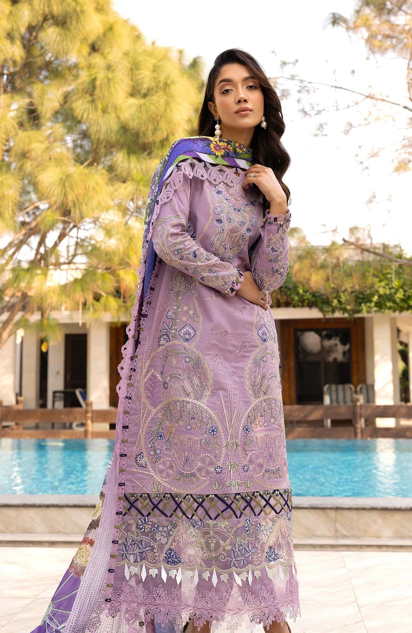 Lavender Mirage Lawn Unstitched 3 PCs