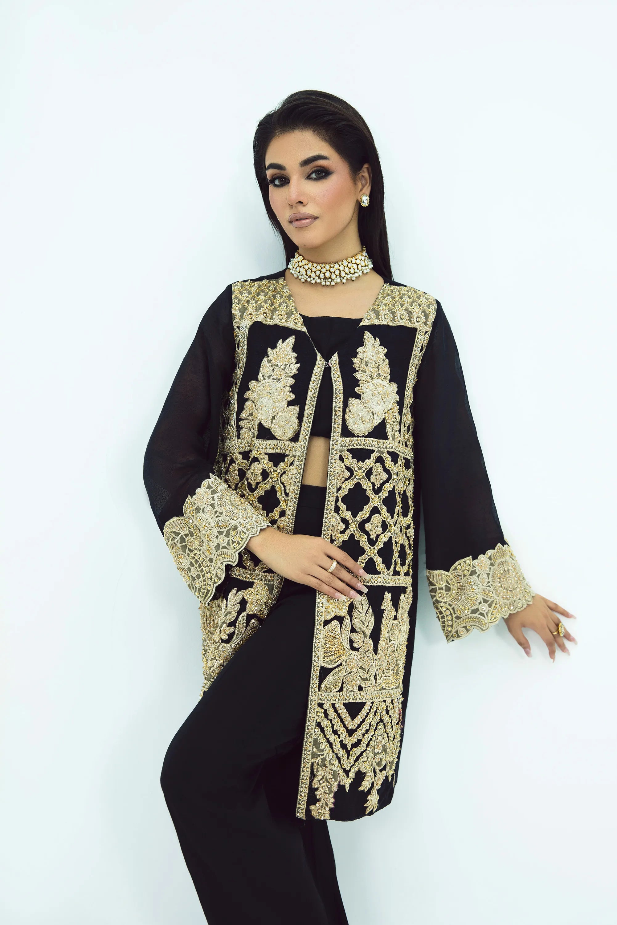 SF-272 Embroidered Khaddi Net 3Pcs