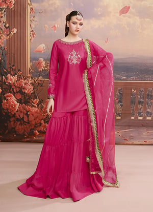 elegant woman in pink formal dress buraqstore fashion wear