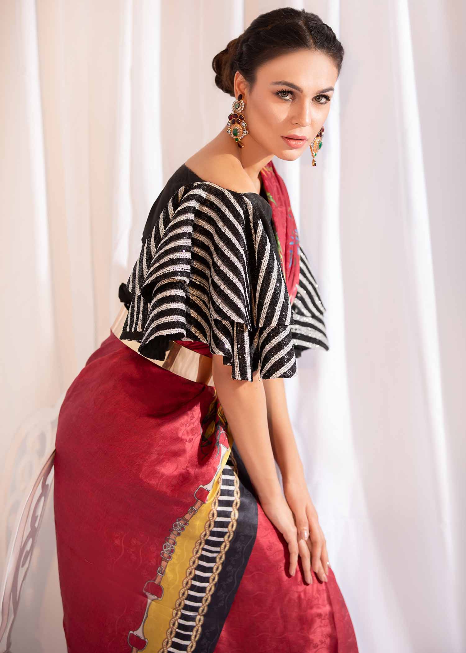 Aruna Bloom – Printed Saree 3Pc