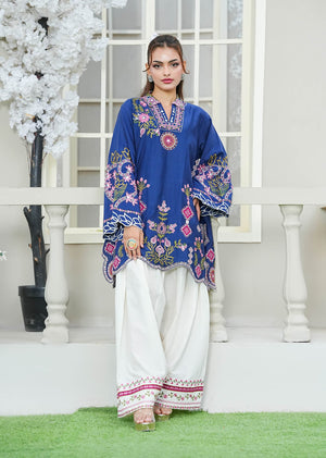 Buraq Store summer dresses for women featuring cobalt charm co-ord set in breathable fabric
