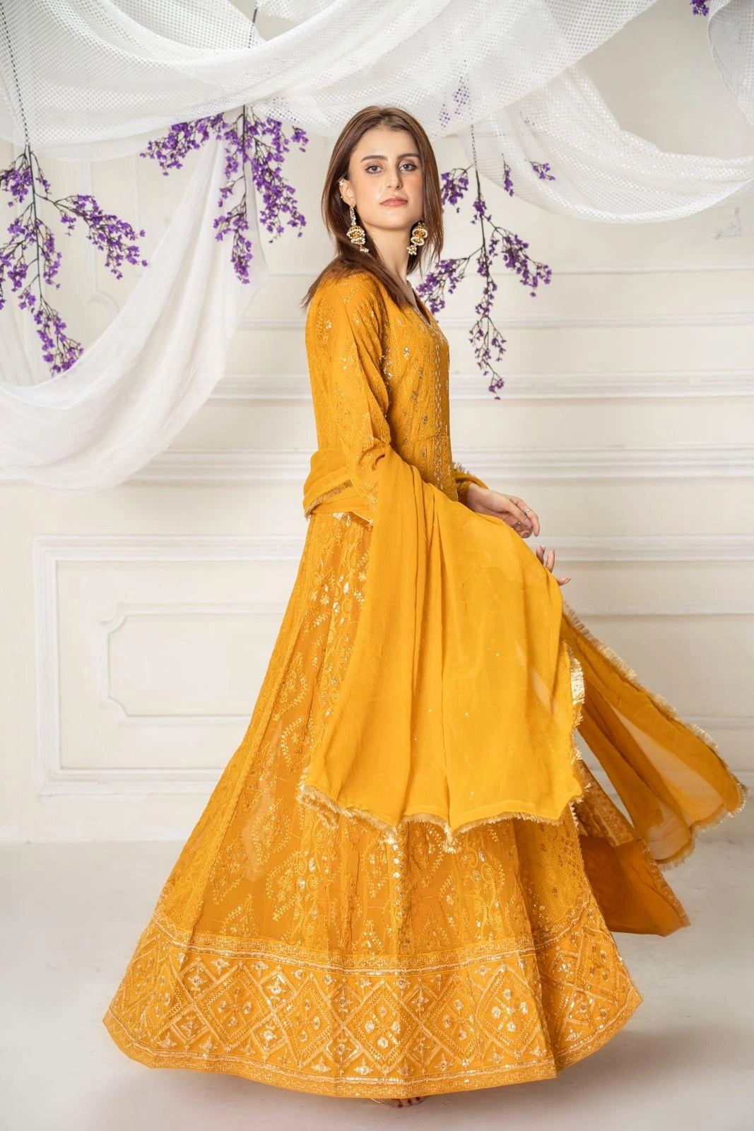 Copper Radiance – Angrakha Dress Design (3PCs)