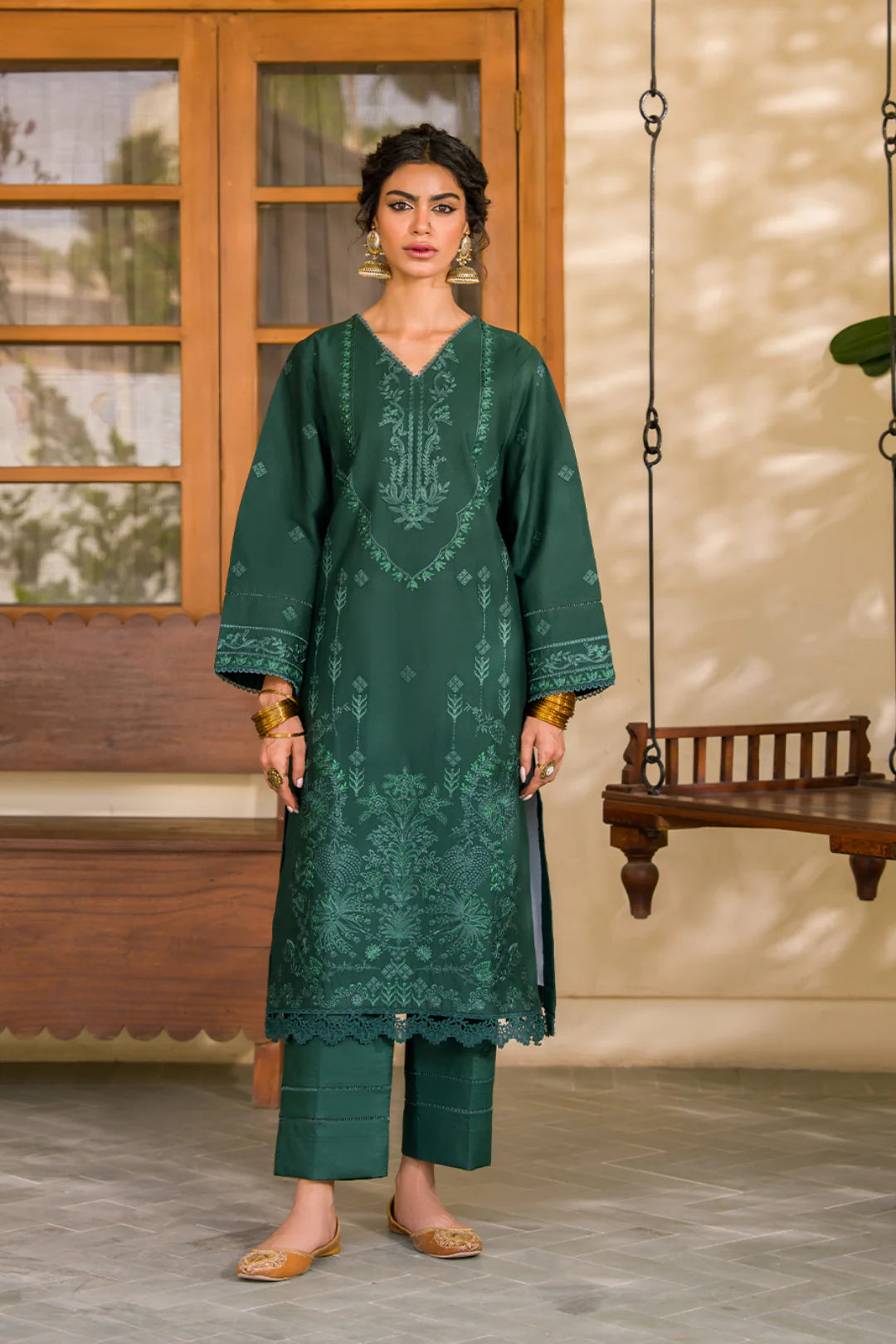 Dark Green - NV15D06 Lawn Pret 2 PCs