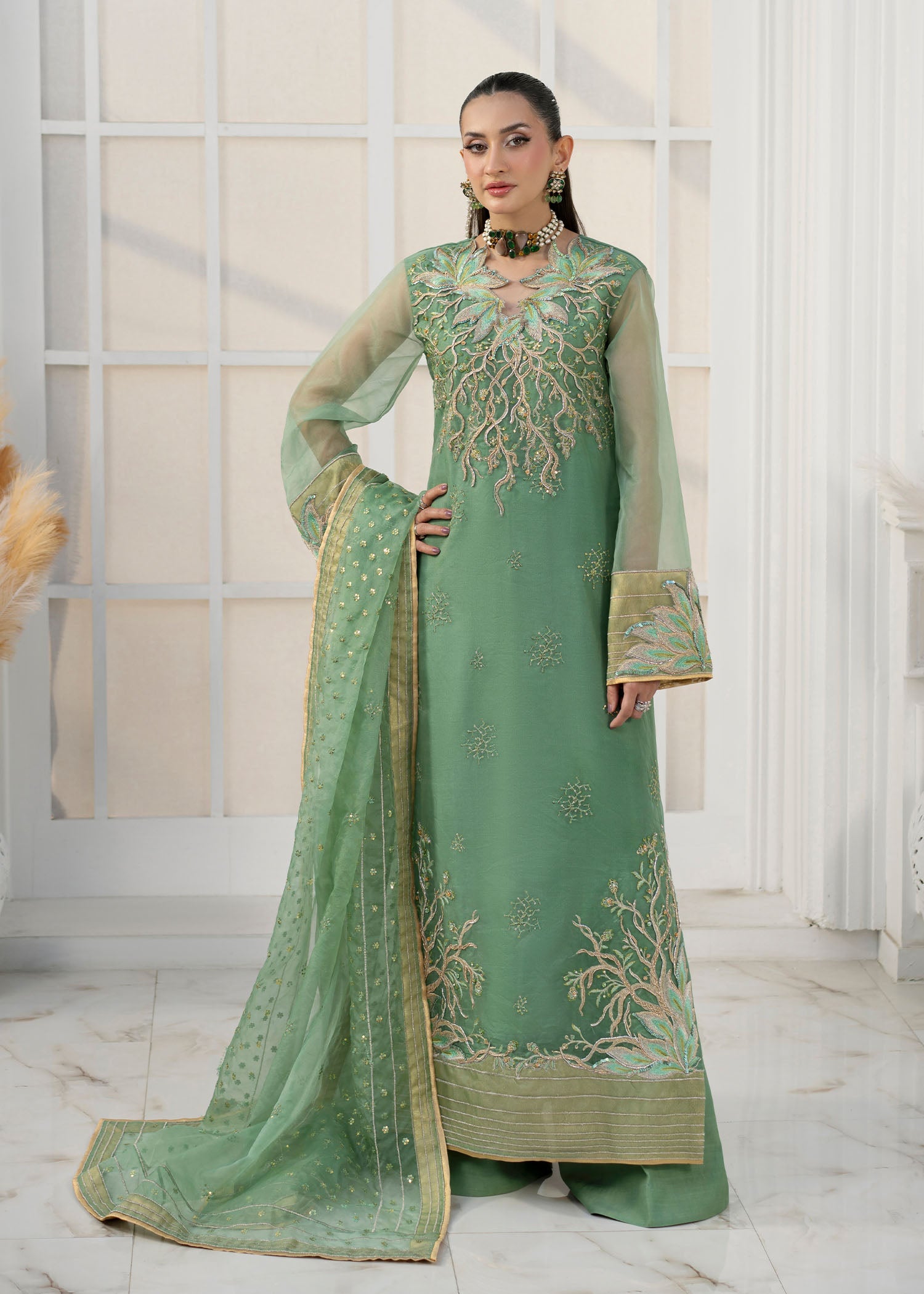 Astrid Embroidered Organza Pret 3 PCs