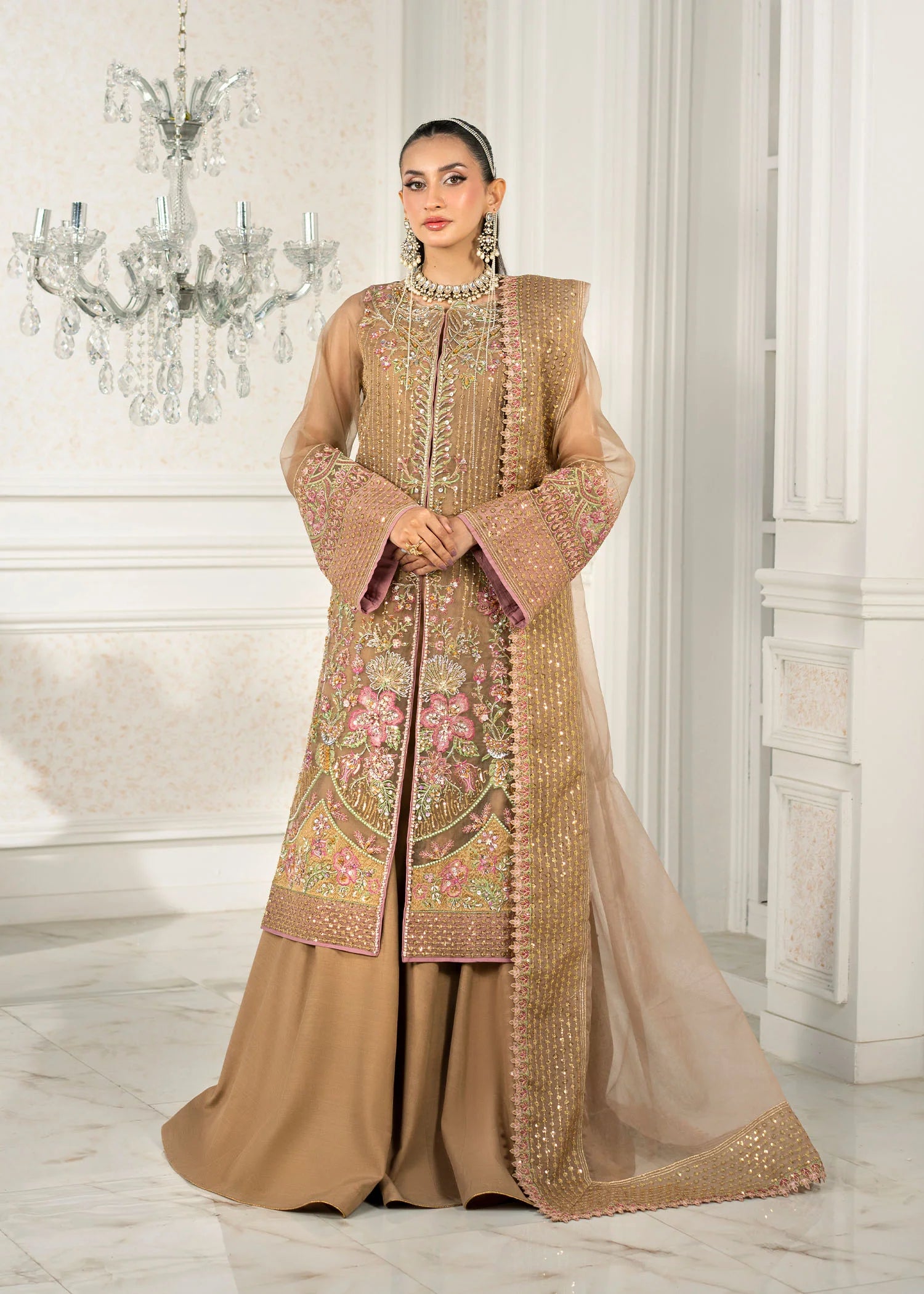 Irina Embroidered Organza Pret 3 PCs