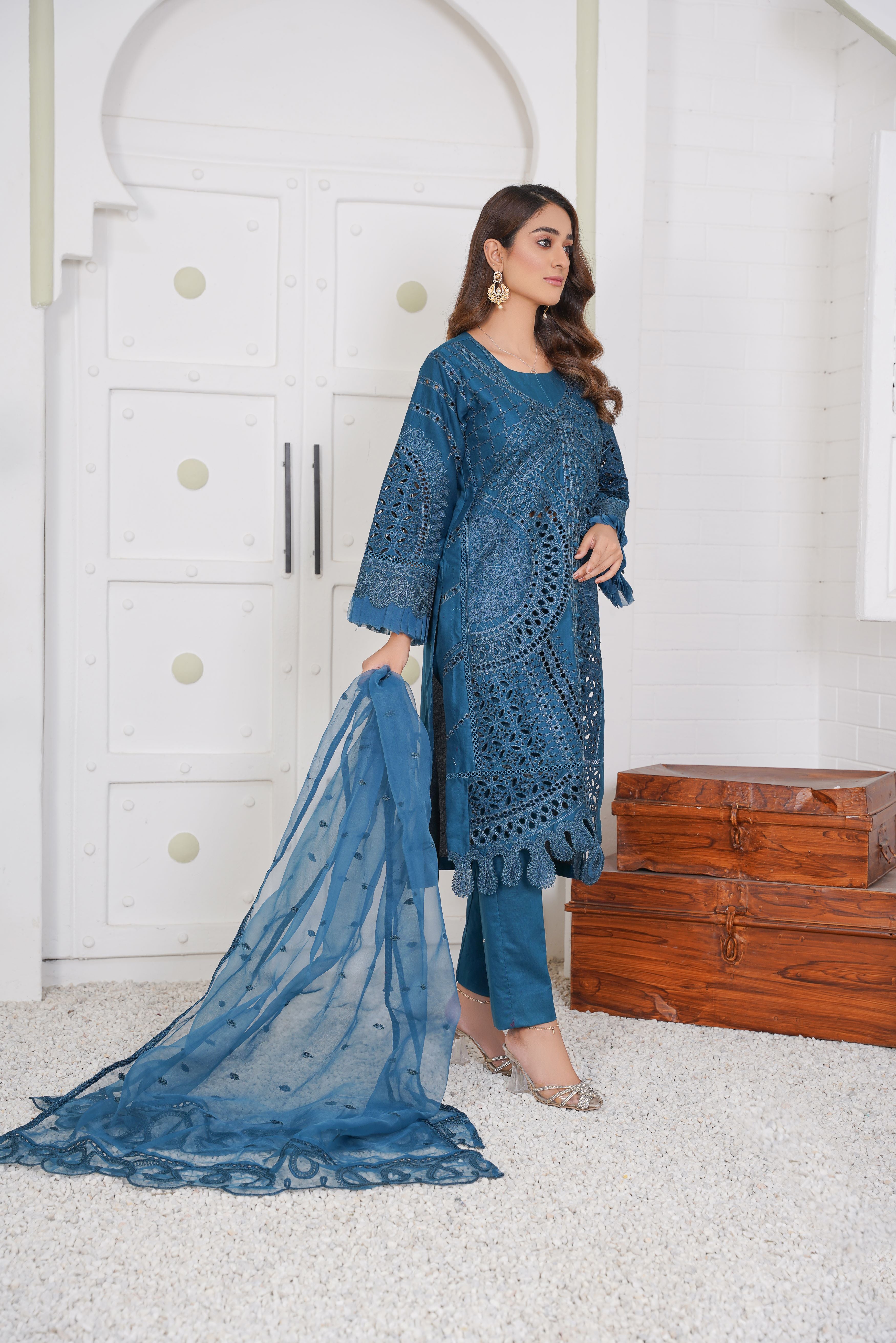 Embroidered Chikankari Pret 3PCs