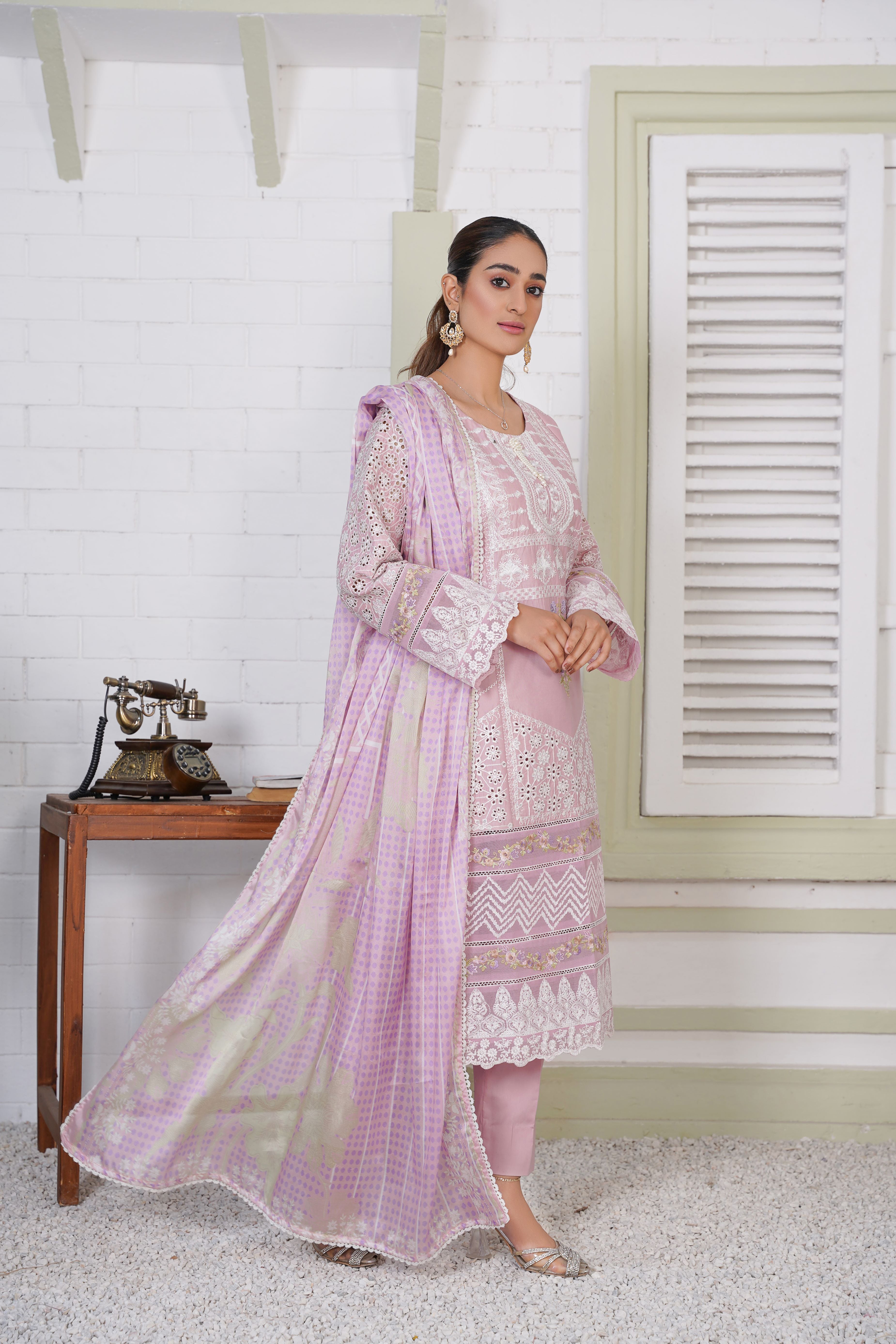 Embroidered Chikankari Pret 3PCs