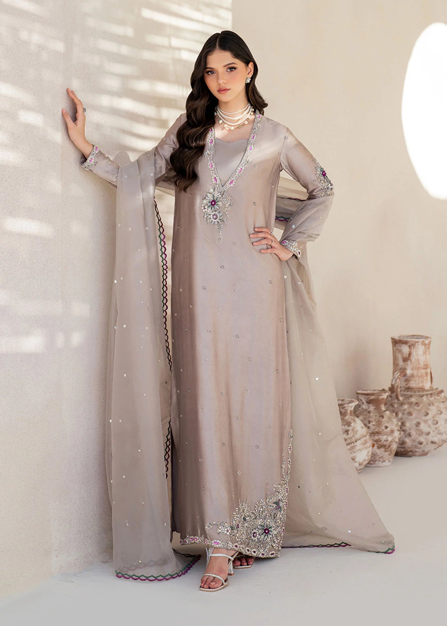 Eris Embroidered Tissue Silk Pret 2Pcs