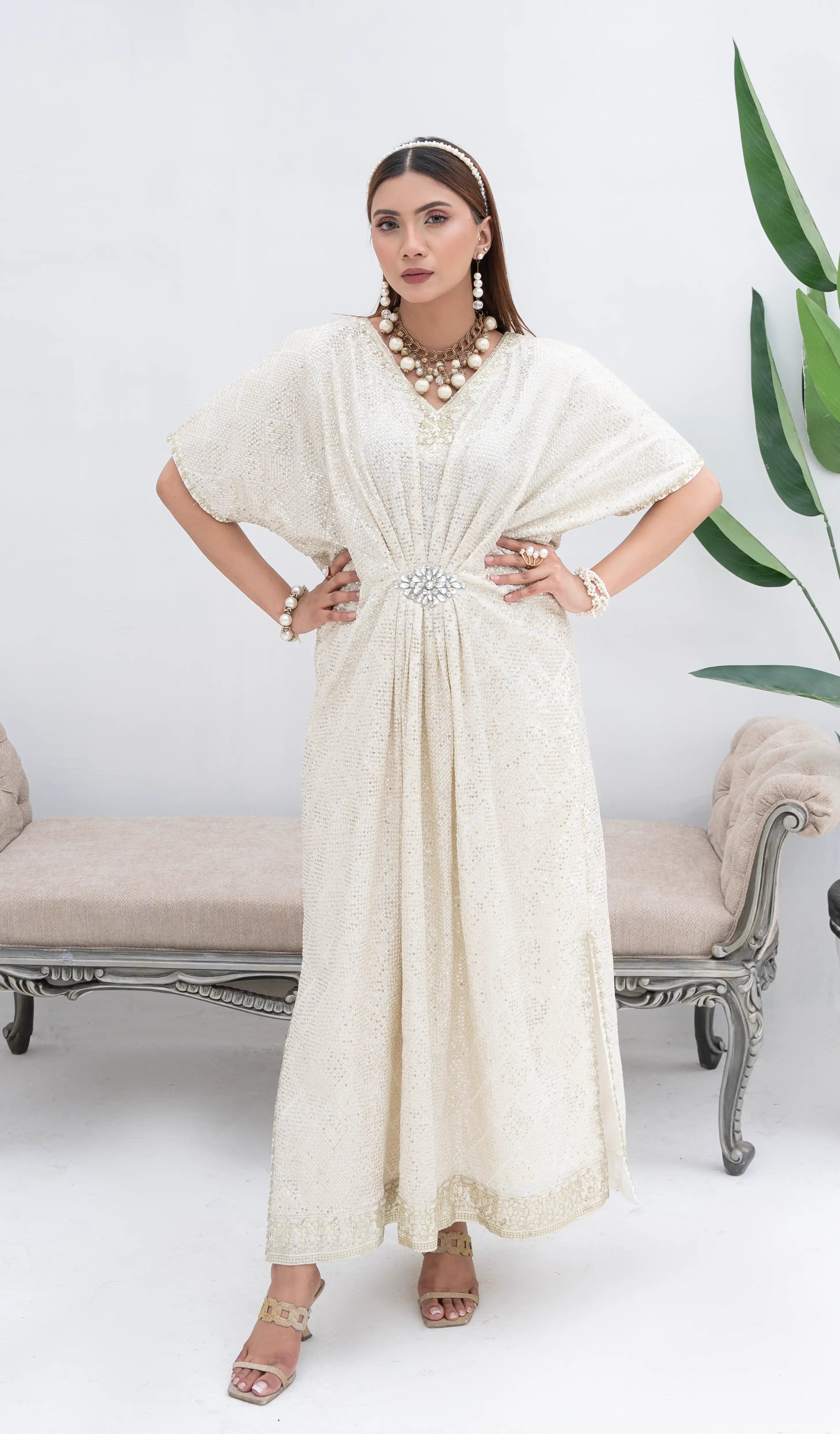 WA 03-OFF WHITE KAFTAN 2Pcs