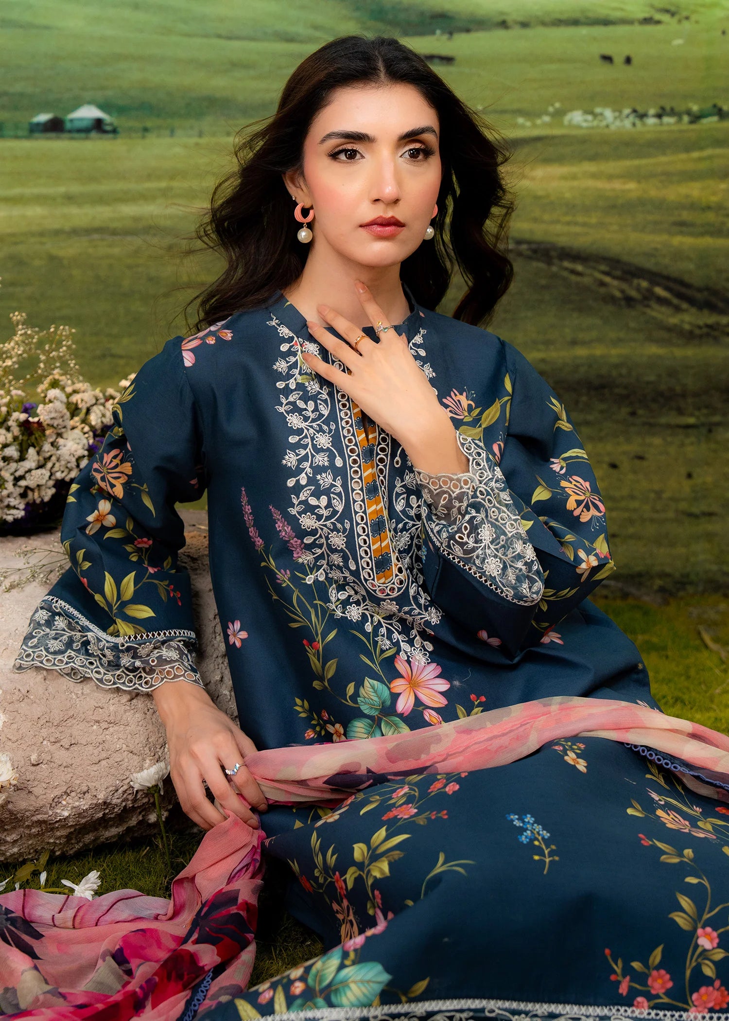 Aster - Embroidered Lawn 3-Piece Set