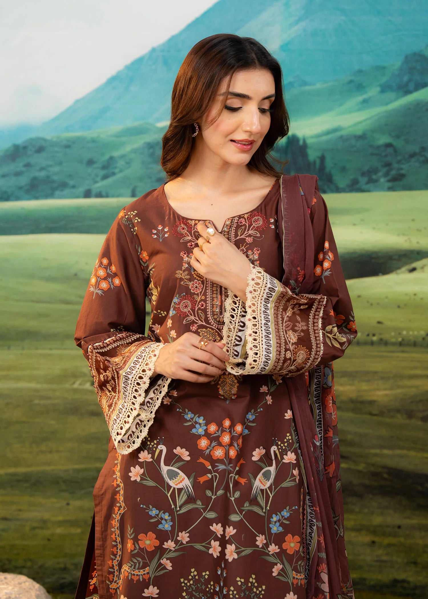 Rustic - Embroidered Lawn 3-Piece Set