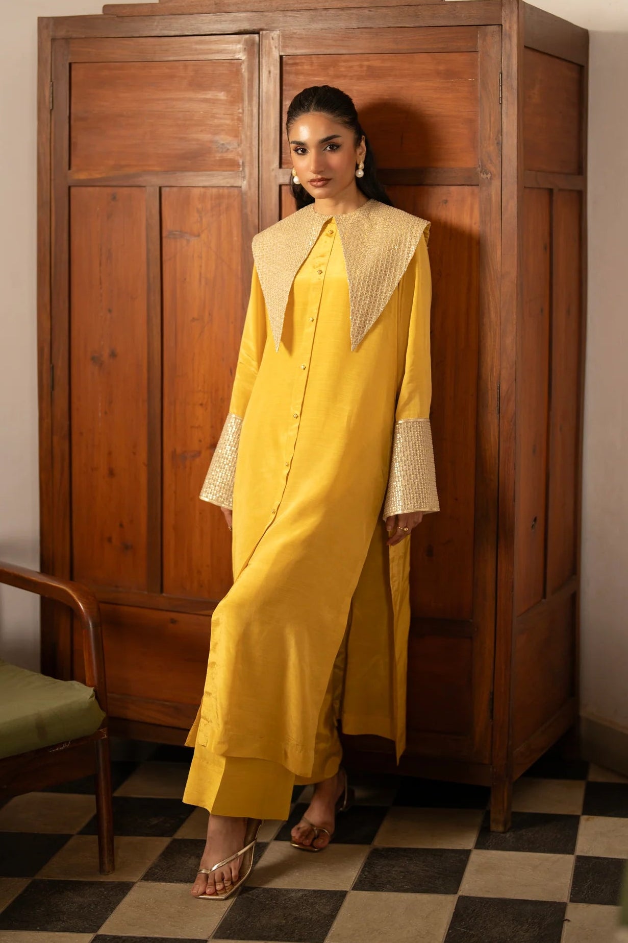 Zard Pret Raw Silk 2 PCs