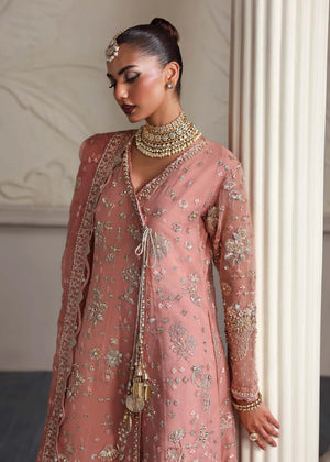 woman posing in angrakha pink dress buraqstore formal wear
