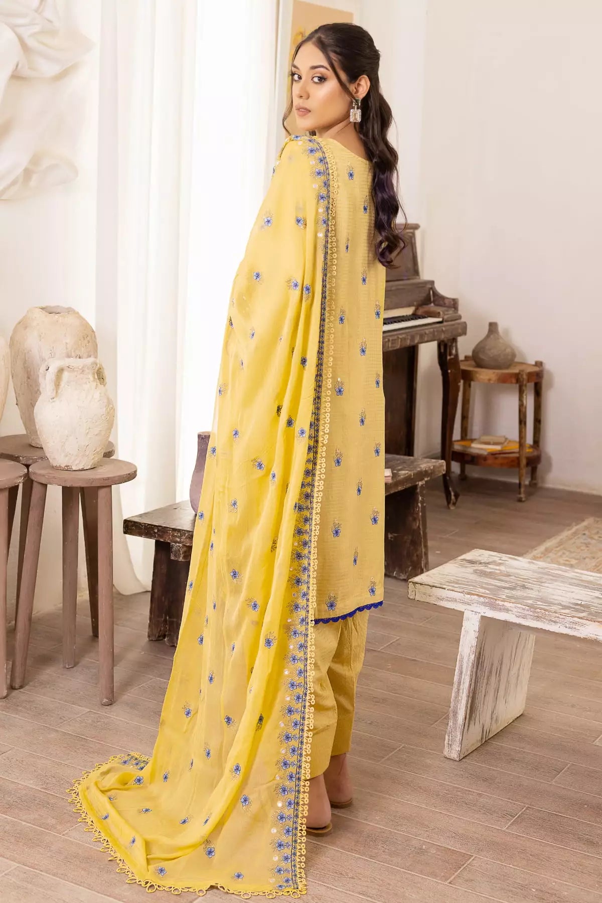 Flora Unstitched Viscose Collection 3 Piece Suit