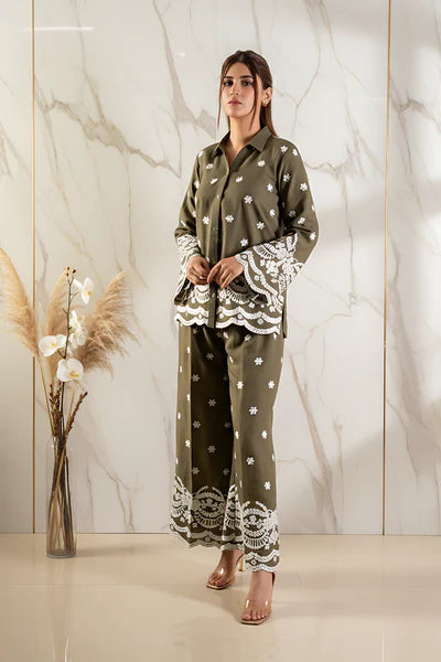 SF - 299|Olive Green Co Ord Set