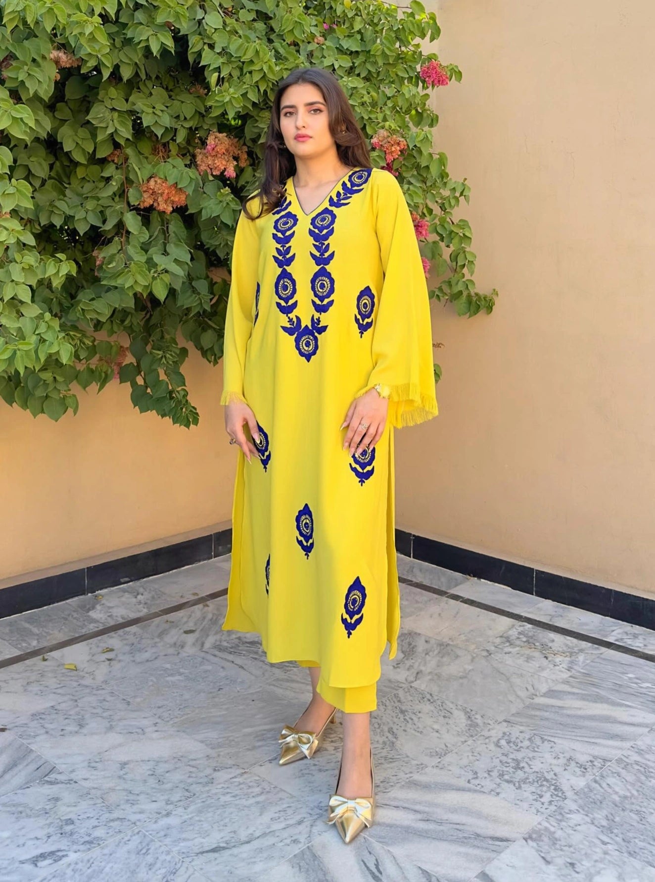 Yellow Ari Embroidered Georgette Pret 2 PCs