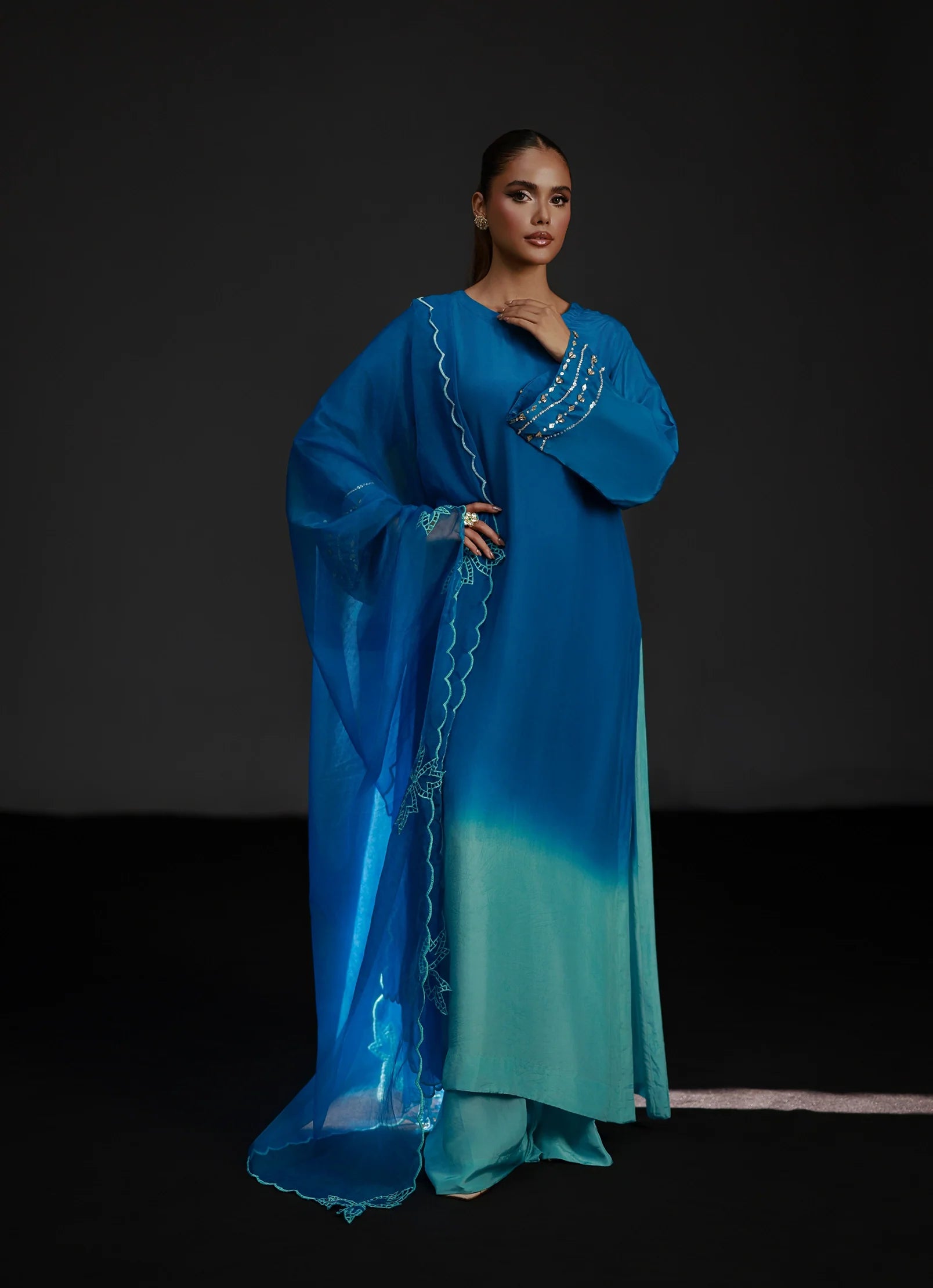 Aqua Mirage Set Embroidered Pret 3Pcs