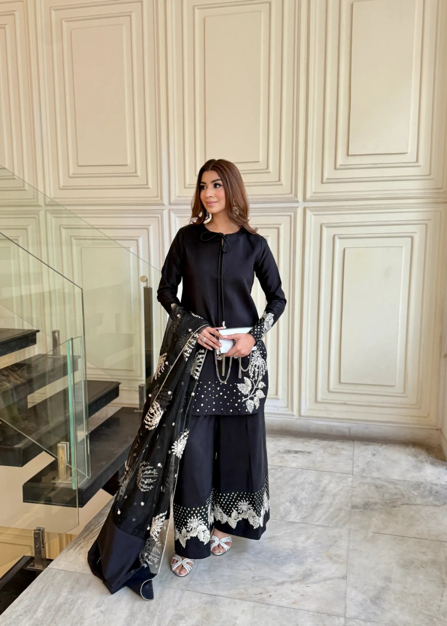 Black Orchard Embroidered Silk Pret 3 PCs